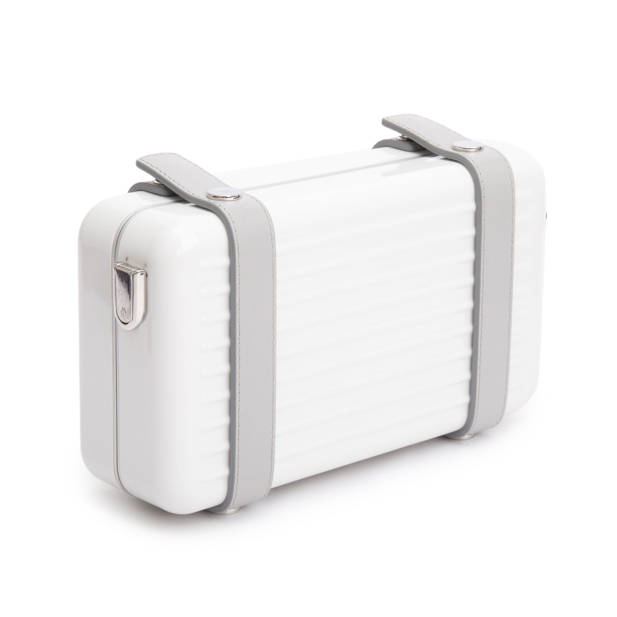 Rimowa White Acrylic Aluminum Personal Utility Case w/ Strap