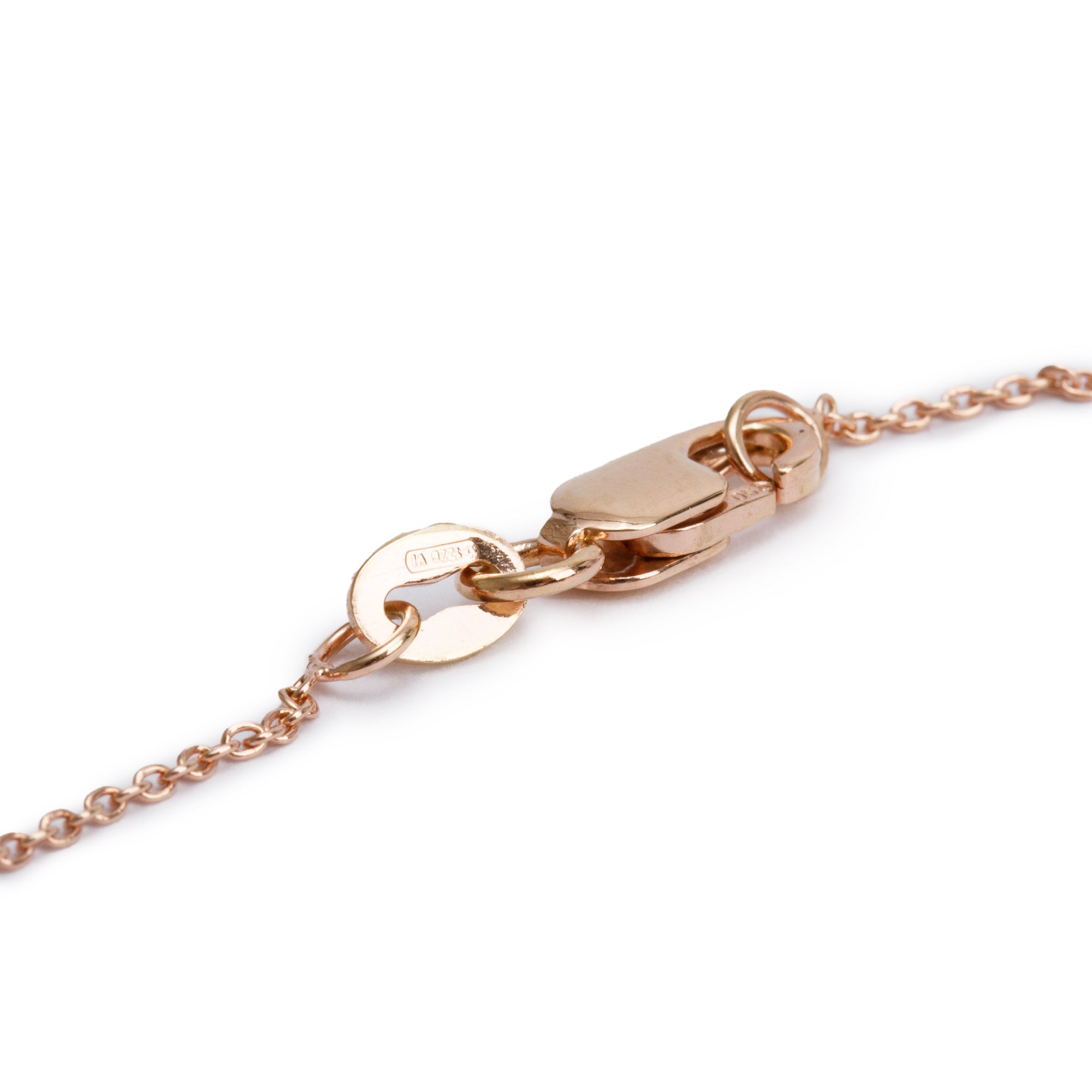Roberto Coin 18k Rose Gold Diamond Tiny Treasures Ribbon Of Hope Pendant Necklace w/ Box