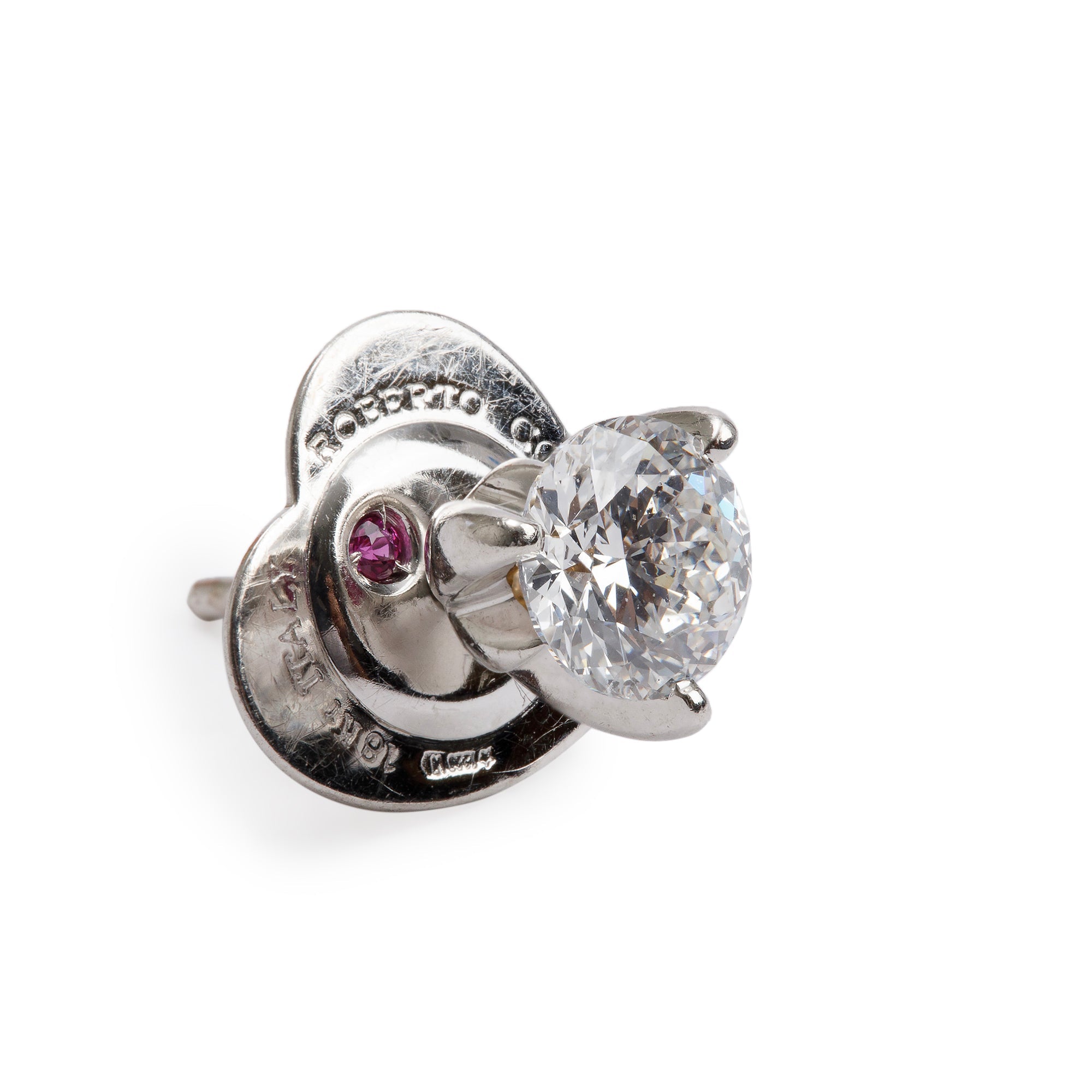 Roberto Coin 18k White Gold 1.41 tcw. Diamond Tulip Stud Earrings