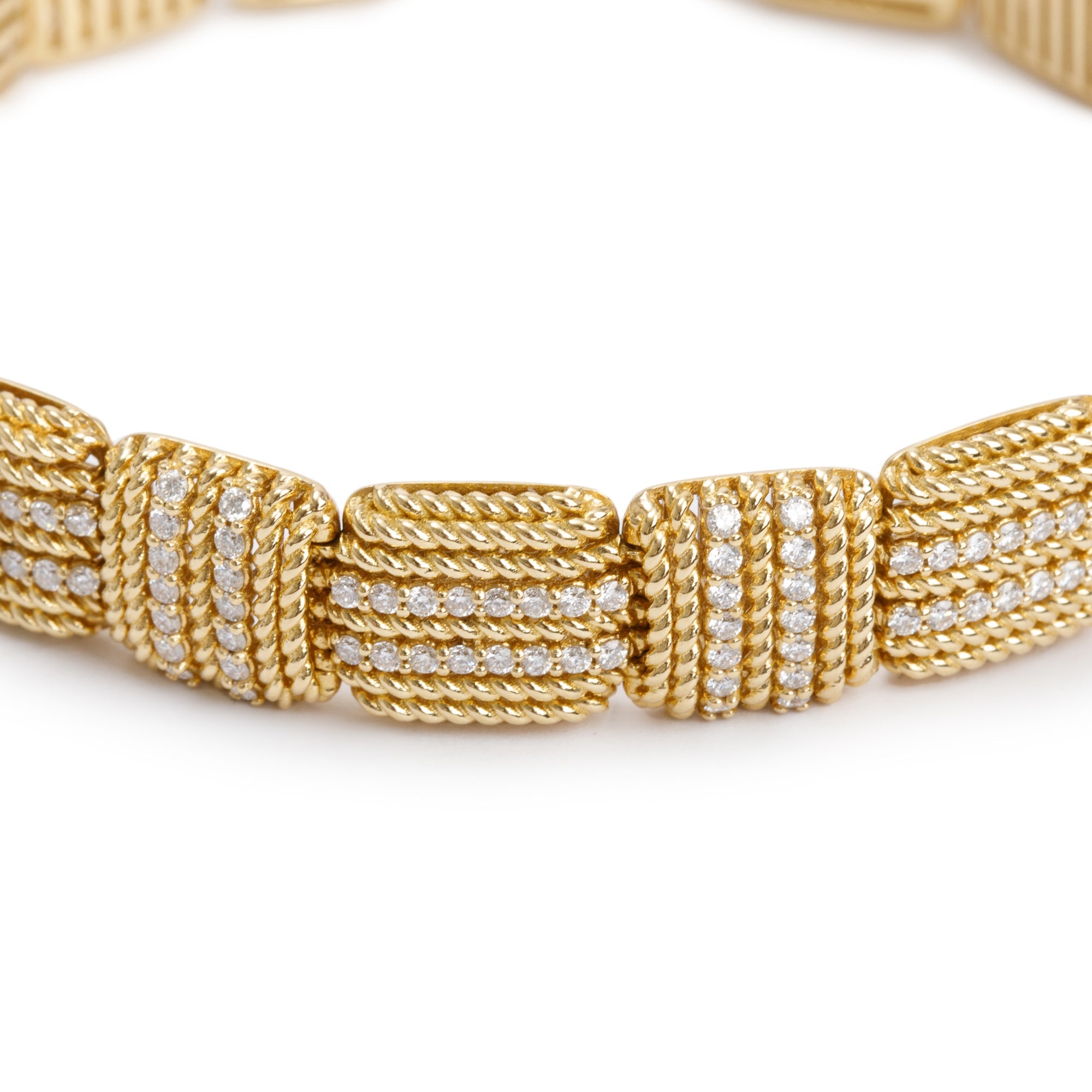 Roberto Coin 18k Yellow Gold Diamond Opera Medium Bracelet w/ Box
