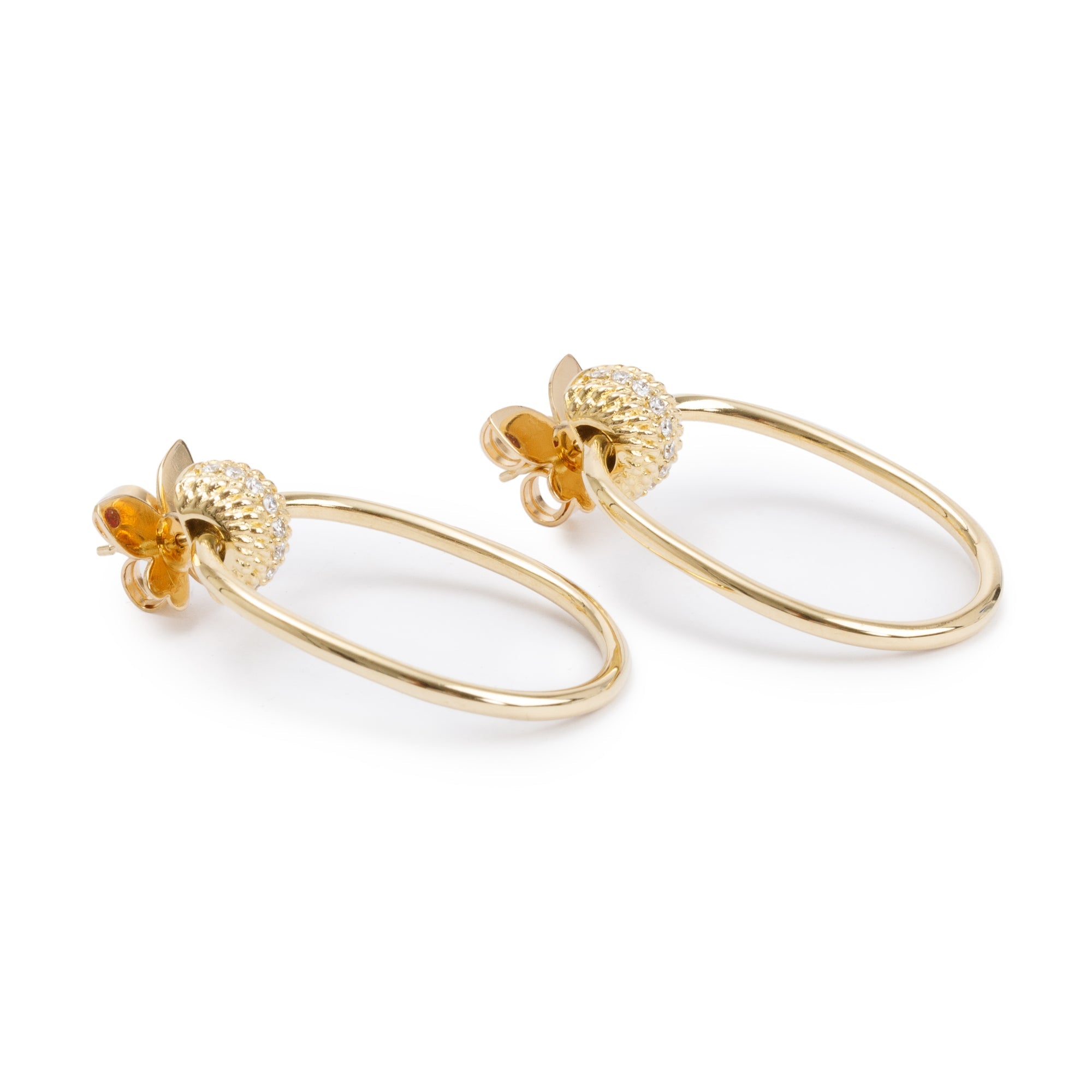 Roberto Coin 18k Yellow Gold Diamond Opera Small Dorknocker Earrings w/ Box