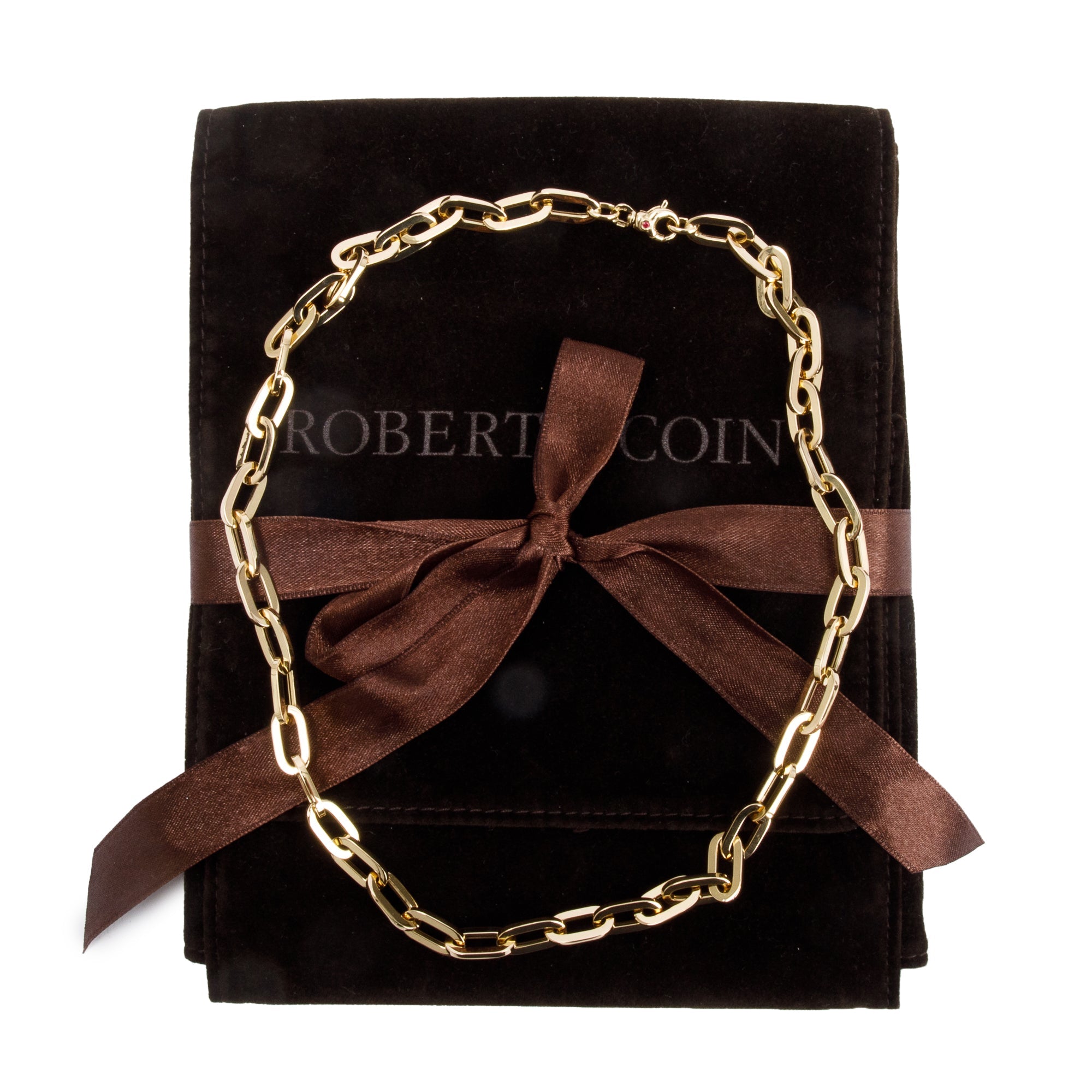 Roberto Coin 18k Yellow Gold Heavy Gauge Paperclip Link Chain Necklace