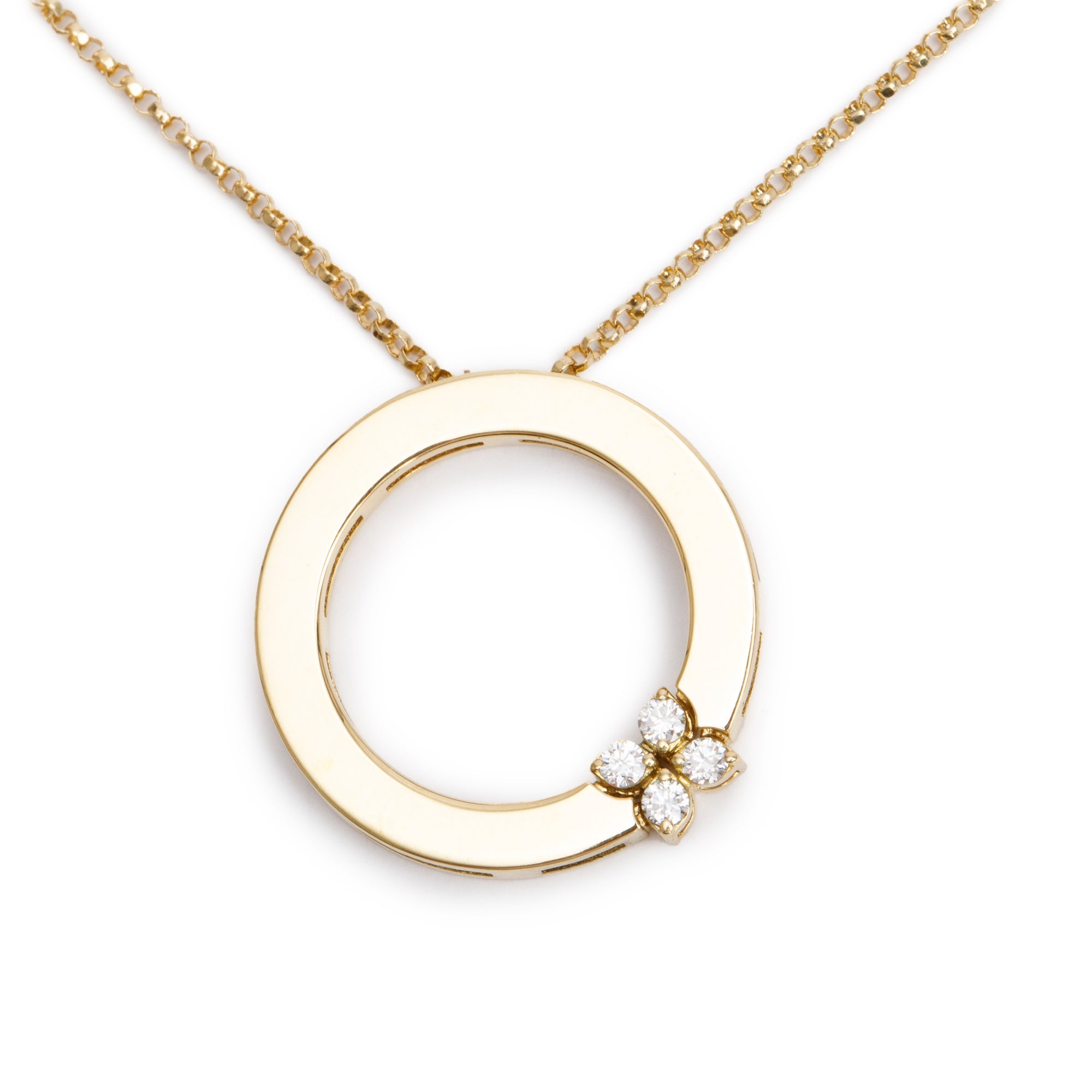 Roberto Coin 18k Yellow Gold Love in Verona Diamond Flower Pendant Necklace w/ Box & Receipt