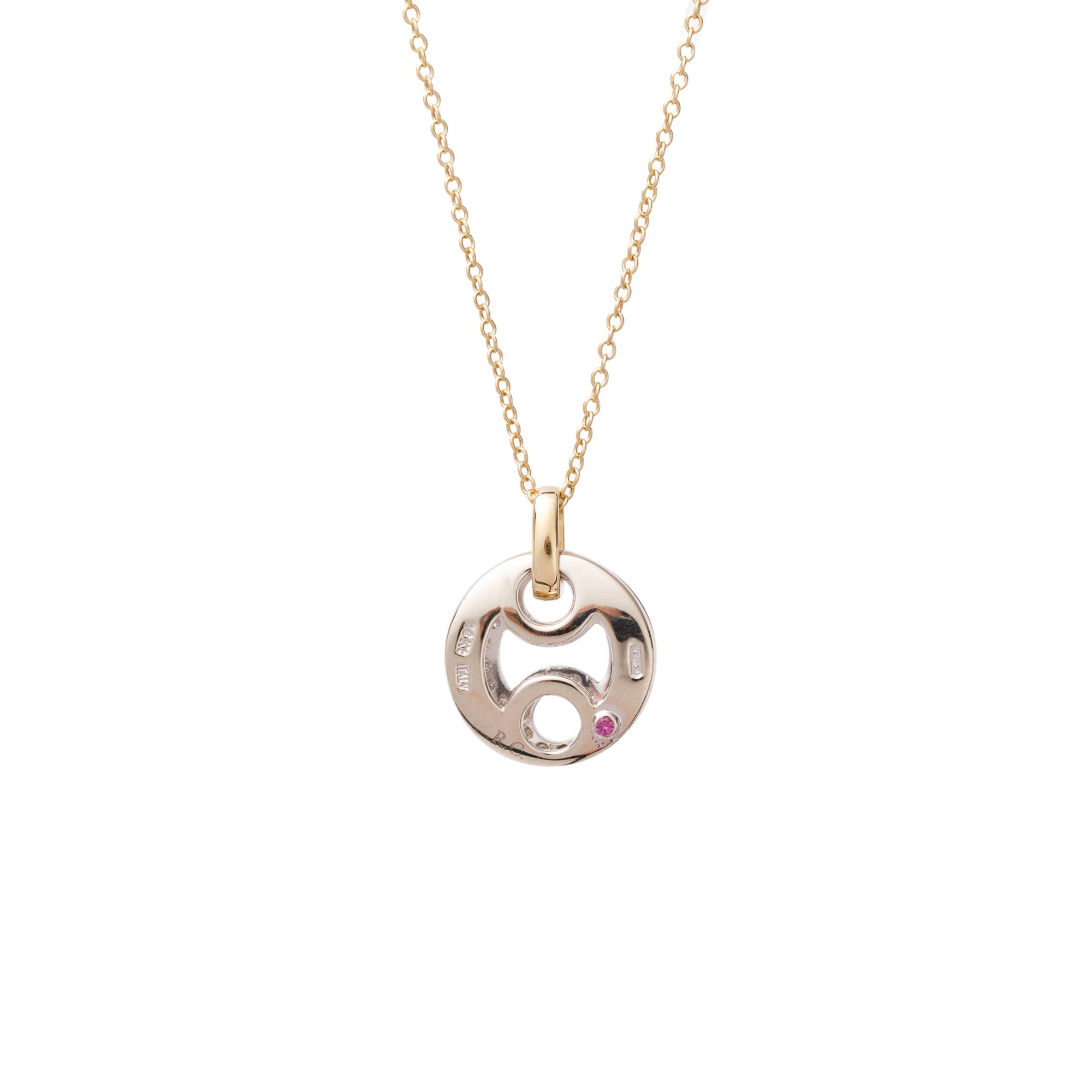 Roberto Coin 18k Yellow & White Gold Diamond Marina Pendant Necklace