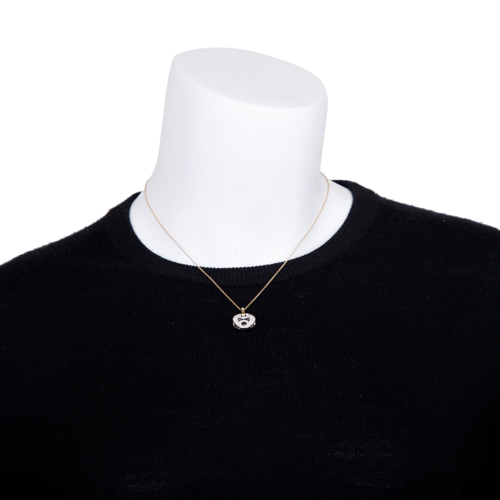 Roberto Coin 18k Yellow & White Gold Diamond Marina Pendant Necklace