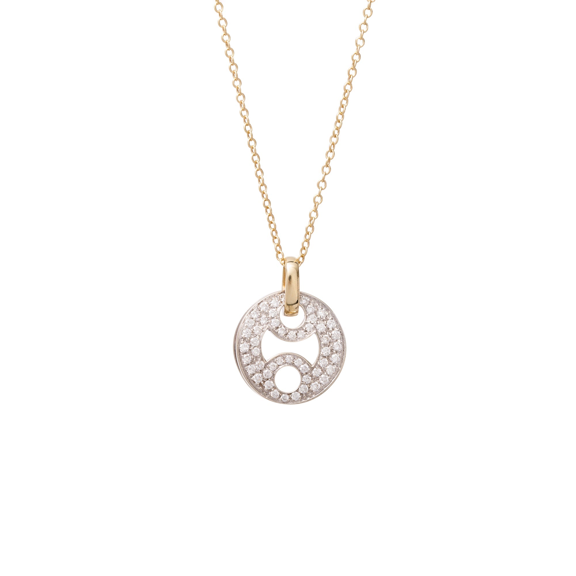 Roberto Coin 18k Yellow & White Gold Diamond Marina Pendant Necklace