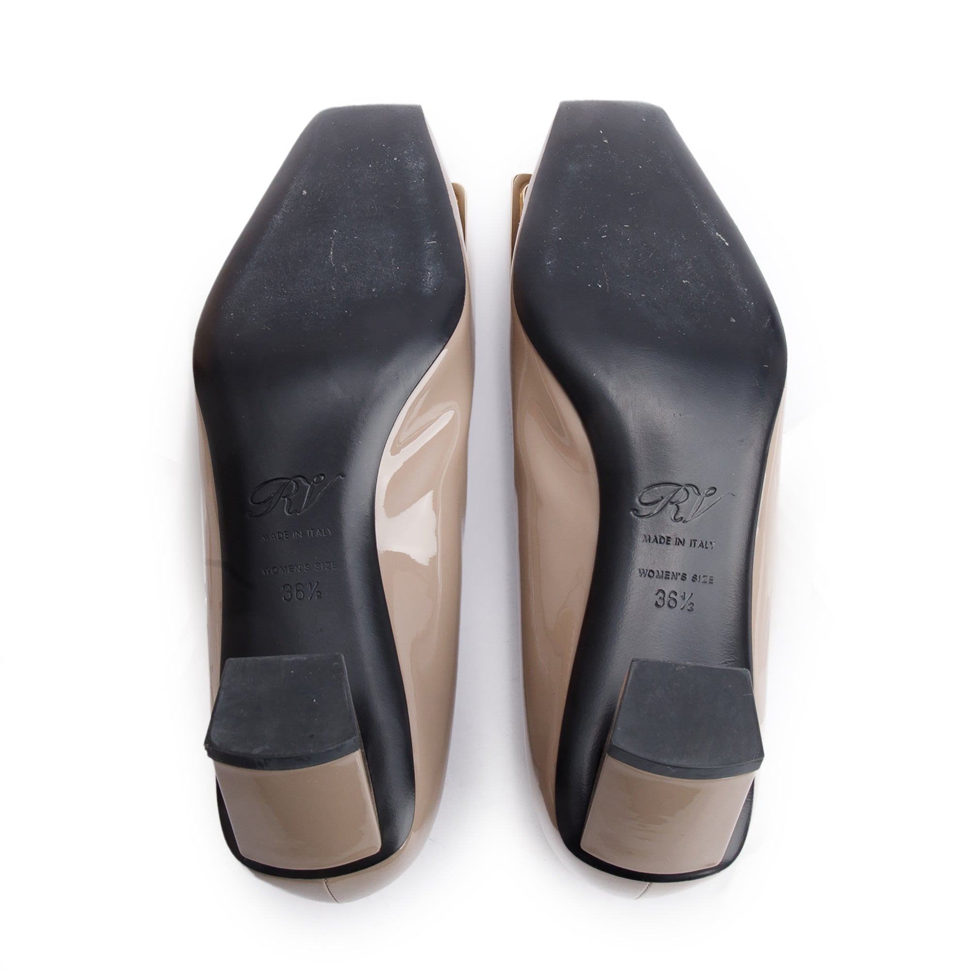 Roger VIvier Beige Patent Leather Decollete Belle Vivier 45, Size 36.5 w/ Box