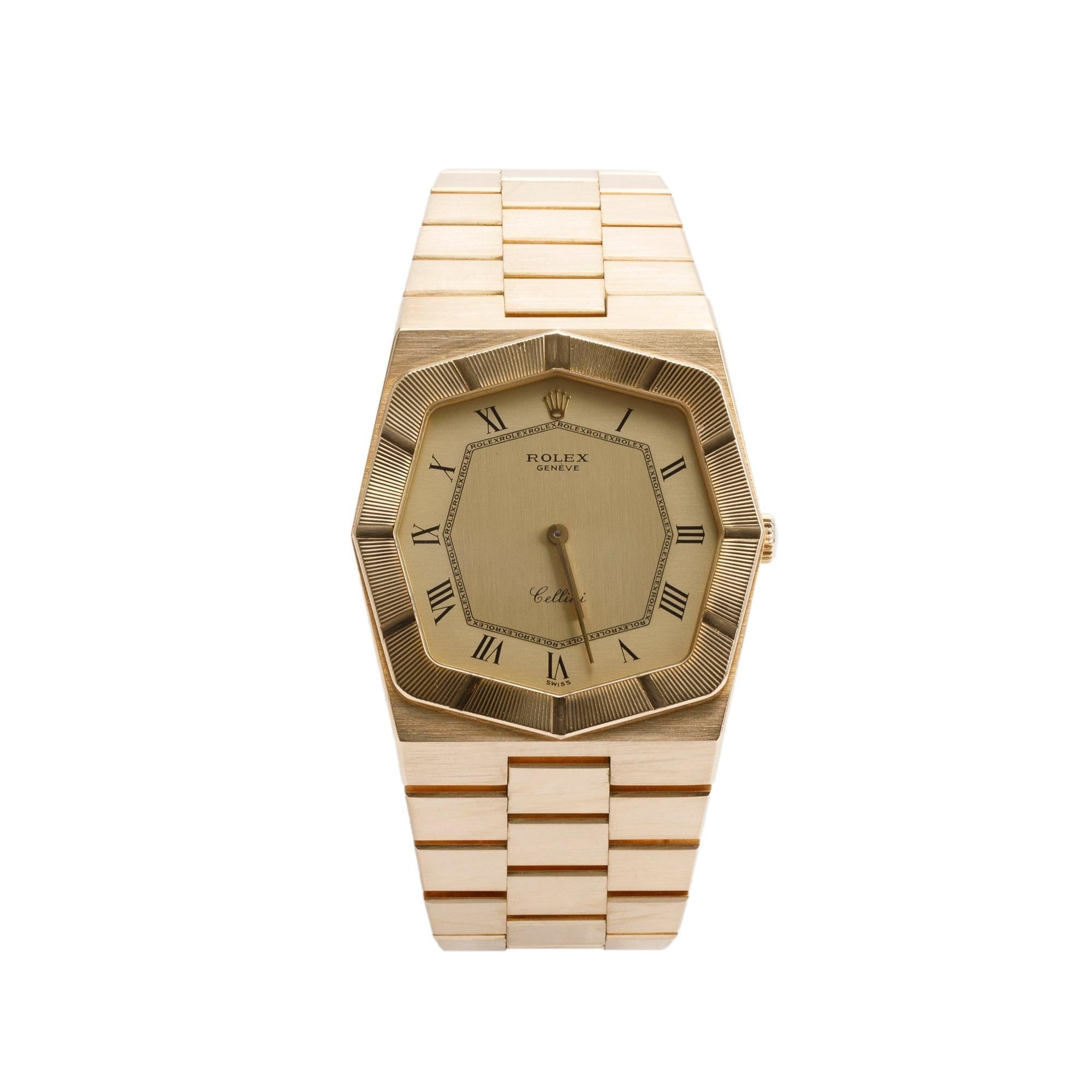 Rolex 18k Yellow Gold Cellini Octagon Jumbo King Midas Watch 4370