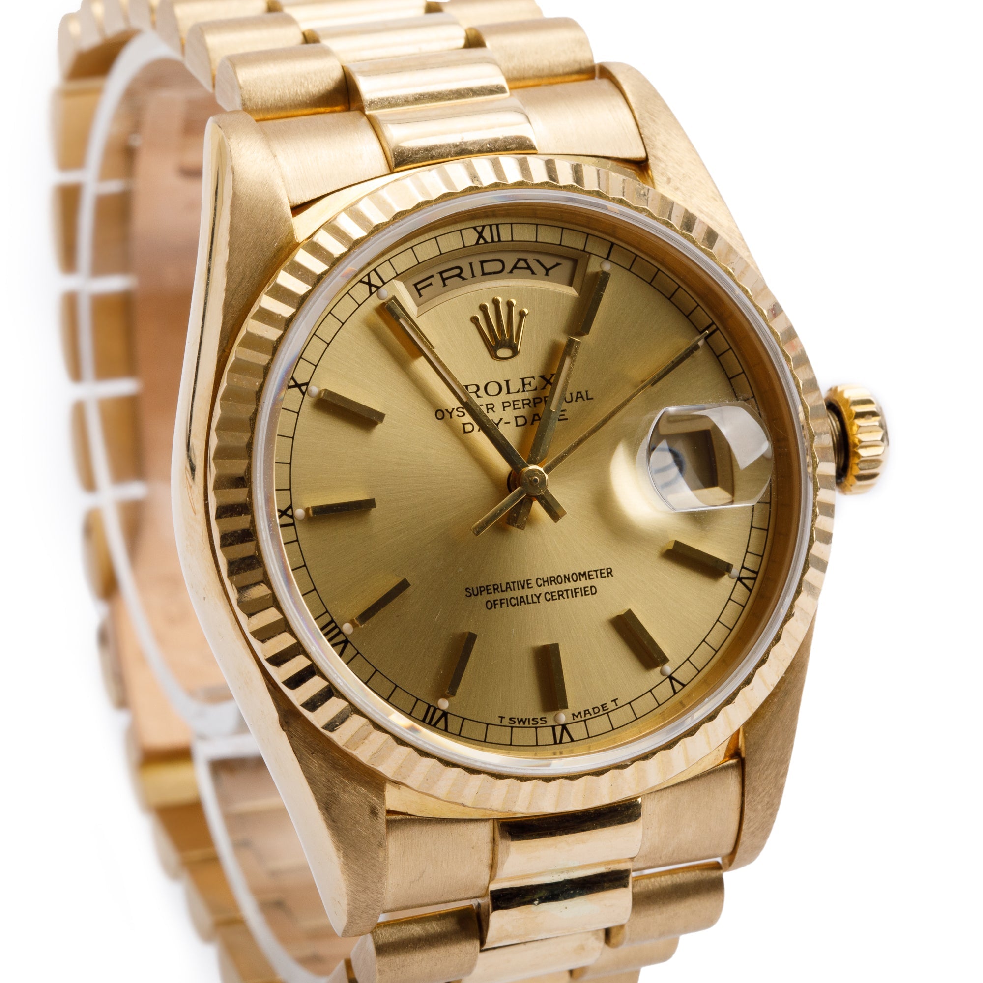 Rolex 18k Yellow Gold Day Date 36 MM President Watch 18238 w/ Box