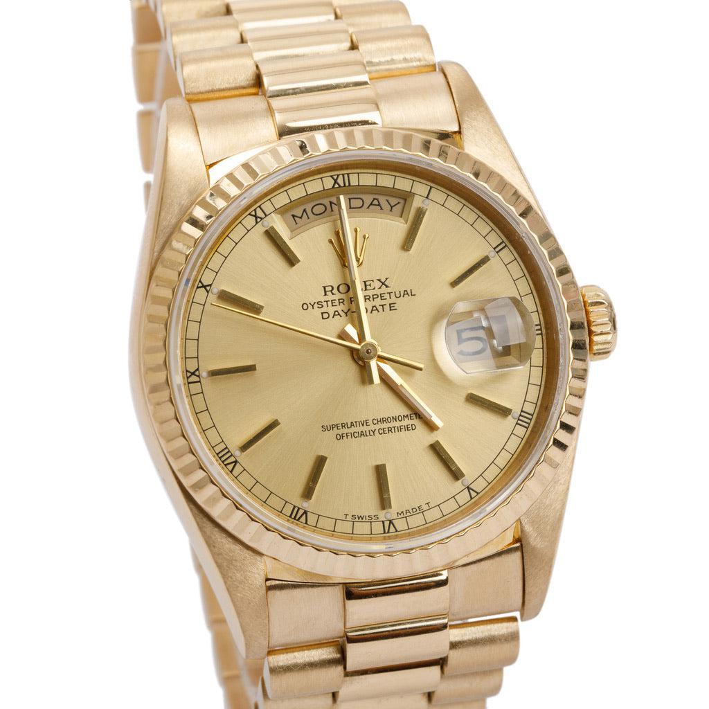 Rolex 18k Yellow Gold Day Date 36 MM President Watch