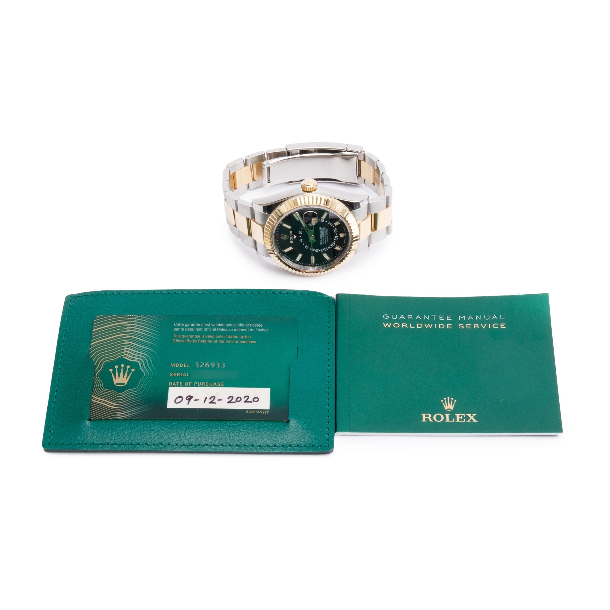 Rolex 2020 Stainless Steel & 18k Yellow Gold Sky-Dweller 42 MM Date Watch 326933 w/ Papers
