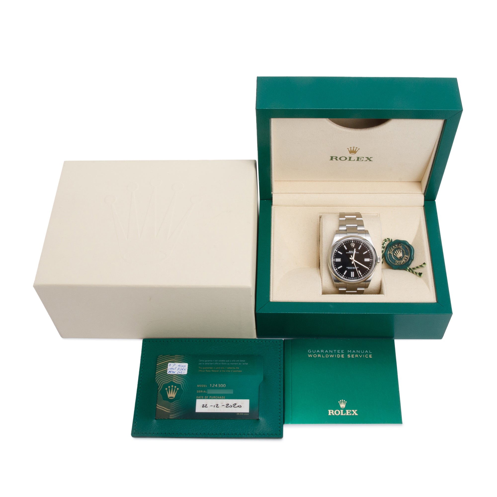 Rolex 2020 Stainless Steel Oyster Perpetual Black Dial Datejust 41 MM Watch 124300 w/ Box & Papers