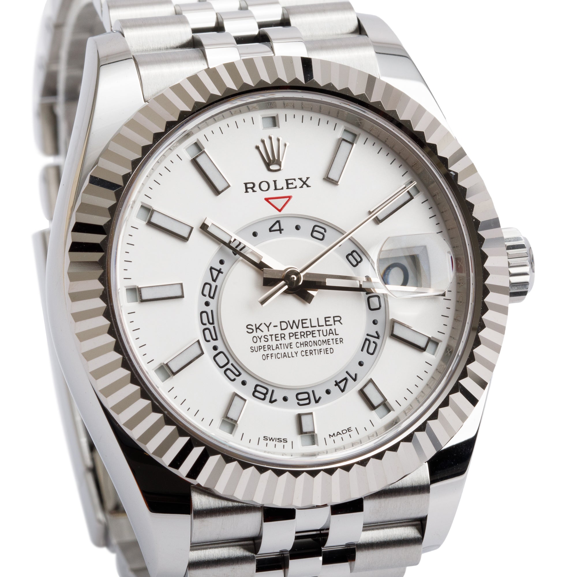 Rolex 2020 Stainless Steel White Dial Sky-Dweller 42 MM Date Watch 326934 w/ Box & Papers