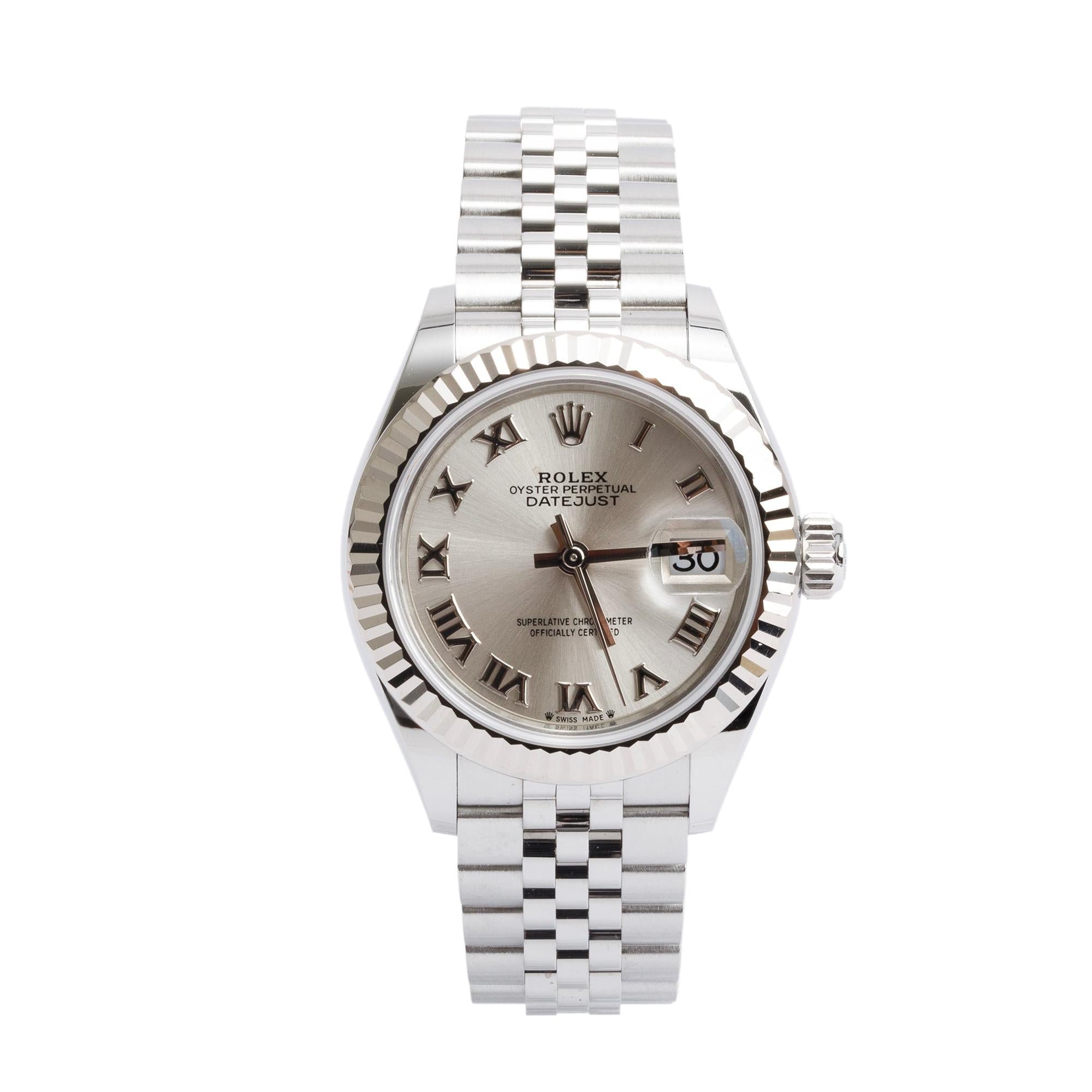 Rolex 2021 Stainless Steel & 18k White Gold Lady-Datejust 28 MM Watch 279174 w/ Box & Papers