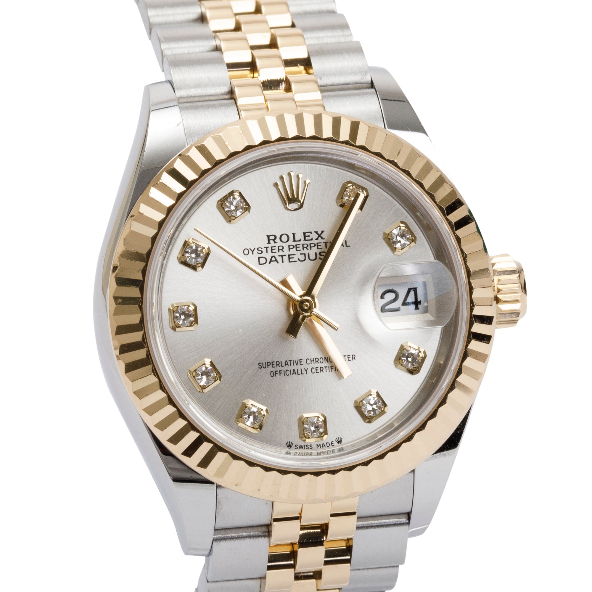 Rolex 2021 Stainless Steel & 18k Yellow Gold Lady-Datejust Diamond Dial 28 MM Watch w/ Box & Papers