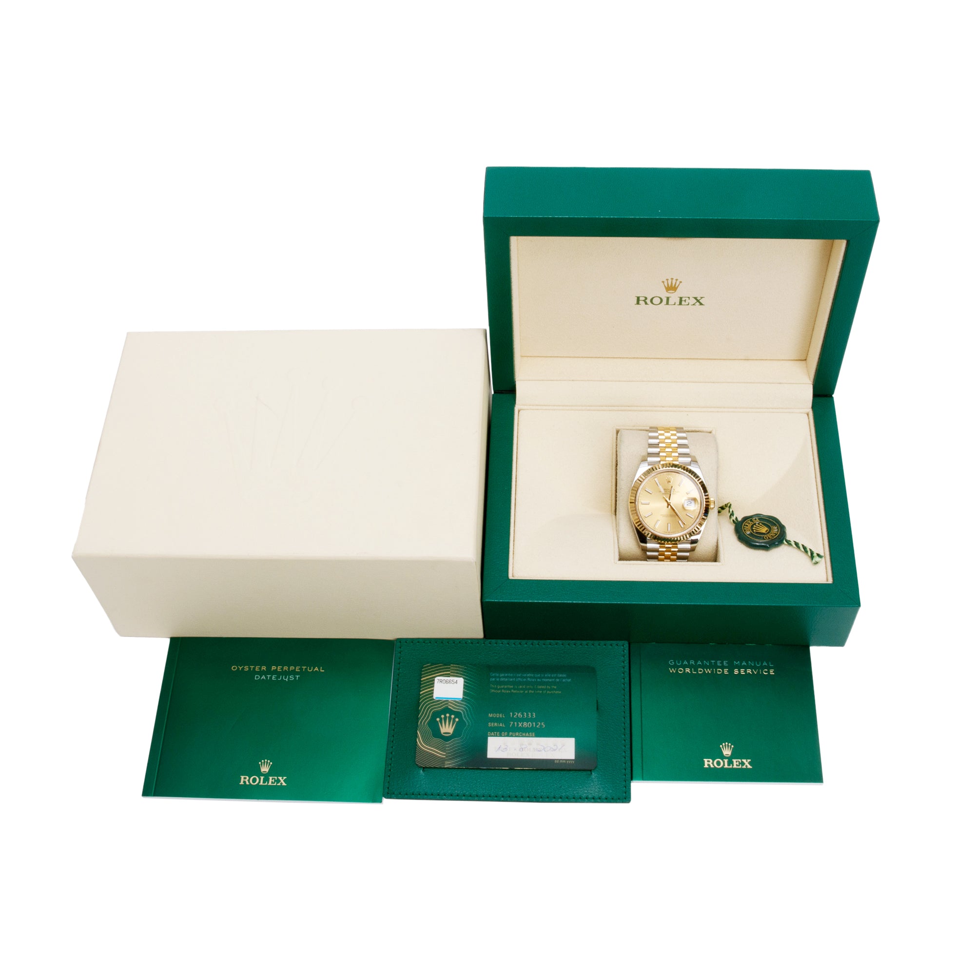 Rolex 2021 Stainless Steel & 18k Yellow Gold Oyster Perpetual Datejust 41 MM Watch Gold Dial 126333 w/ Box & Papers