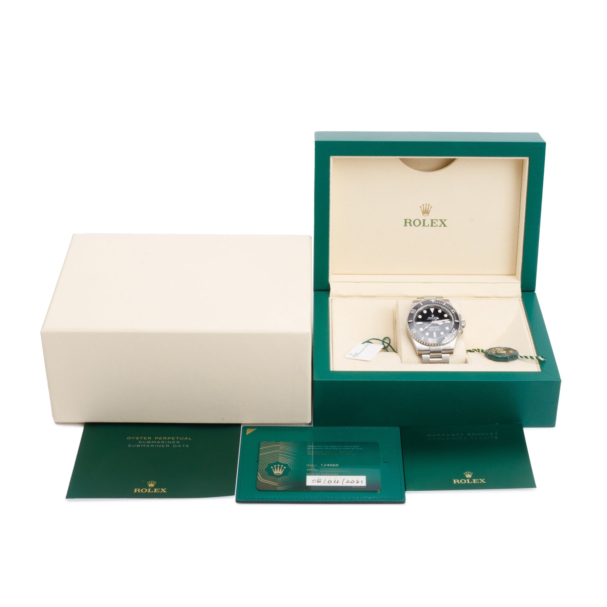 Rolex 2021 Stainless Steel Submariner (No Date) 41 MM Automatic Watch 124060 w/ Box & Papers