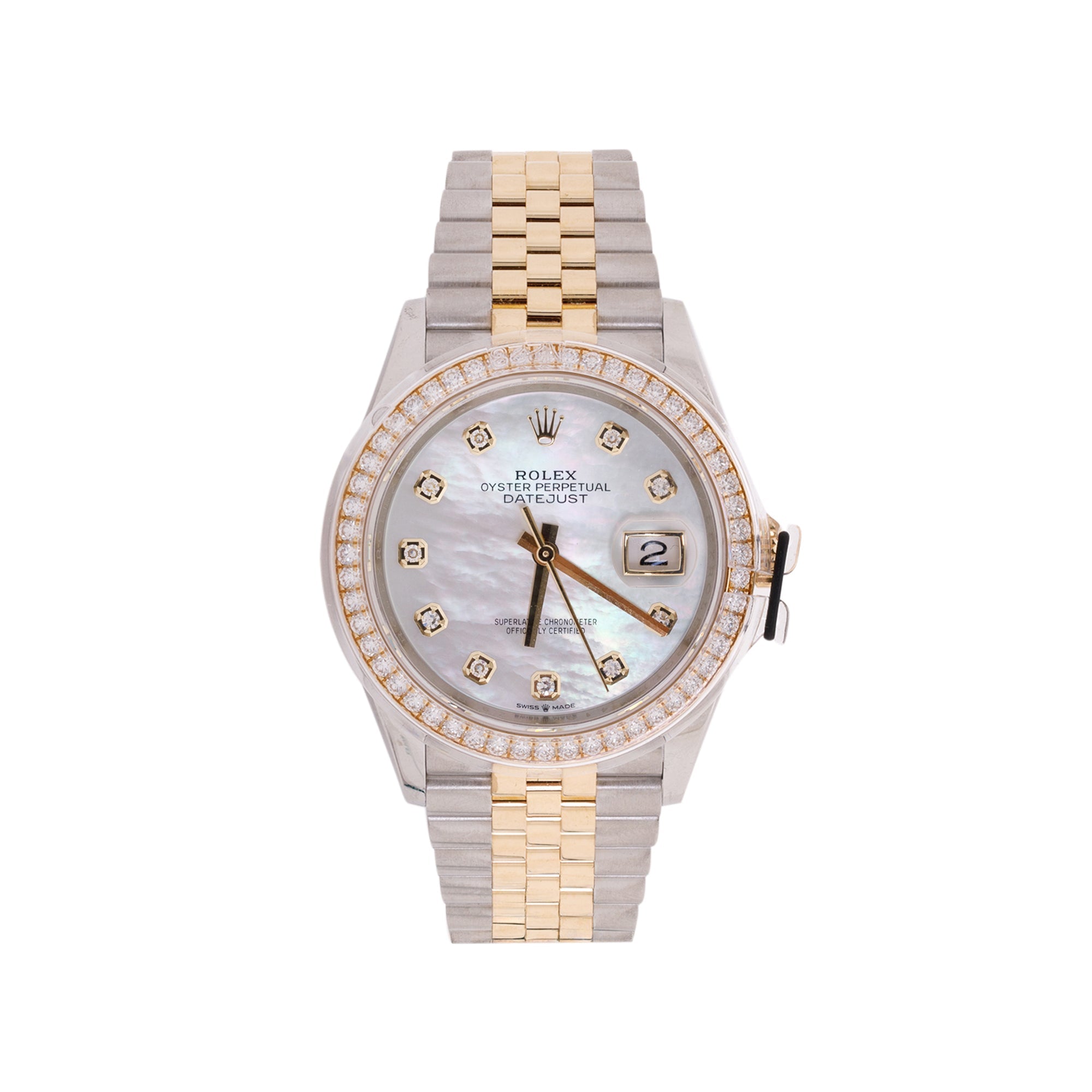 Rolex 2021 Two-Tone Datejust Diamond 36 mm Watch w/ Box & Papers