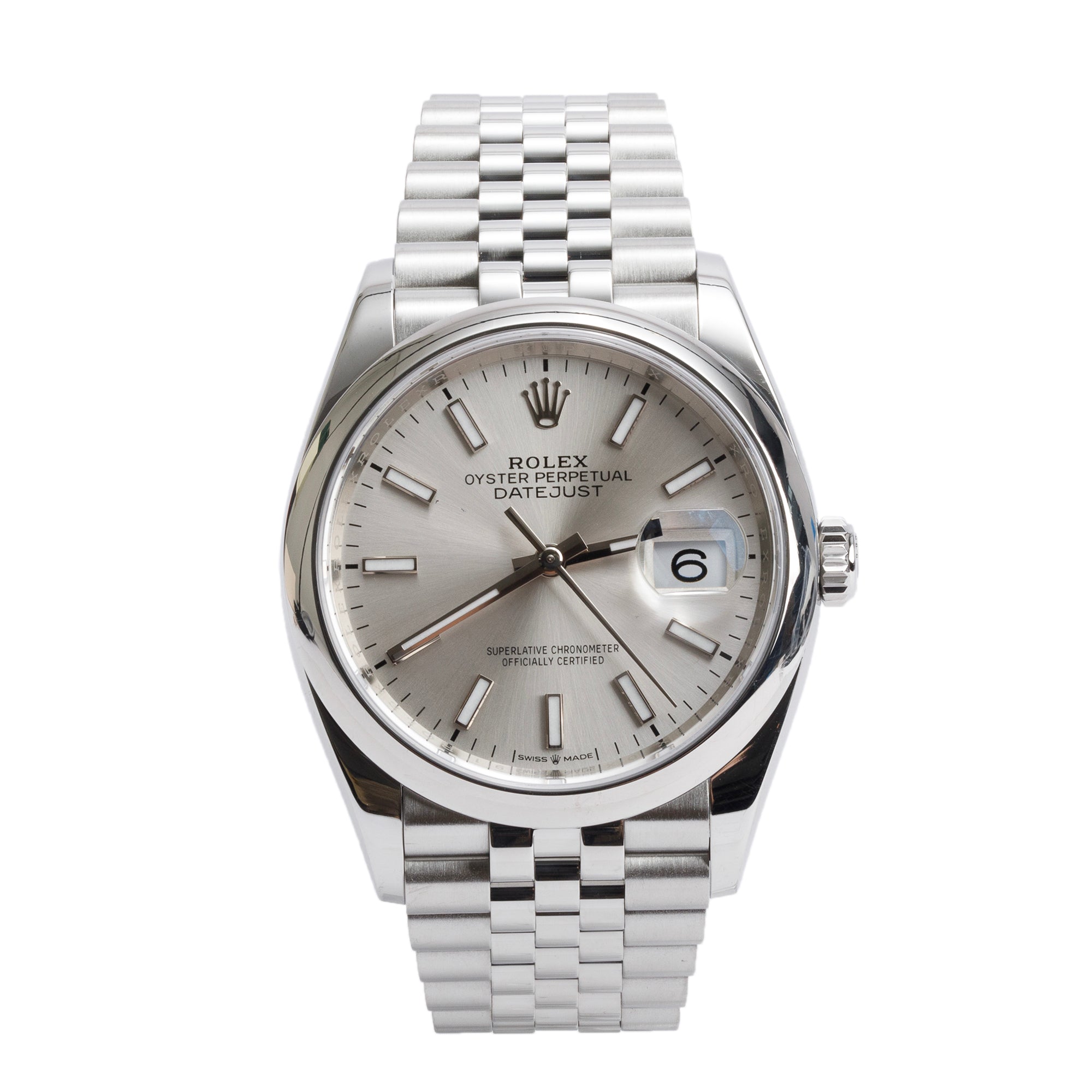 Rolex 2022 Stainless Steel Datejust 36 MM Silver Dial Automatic Watch 126200 w/ Box & Papers