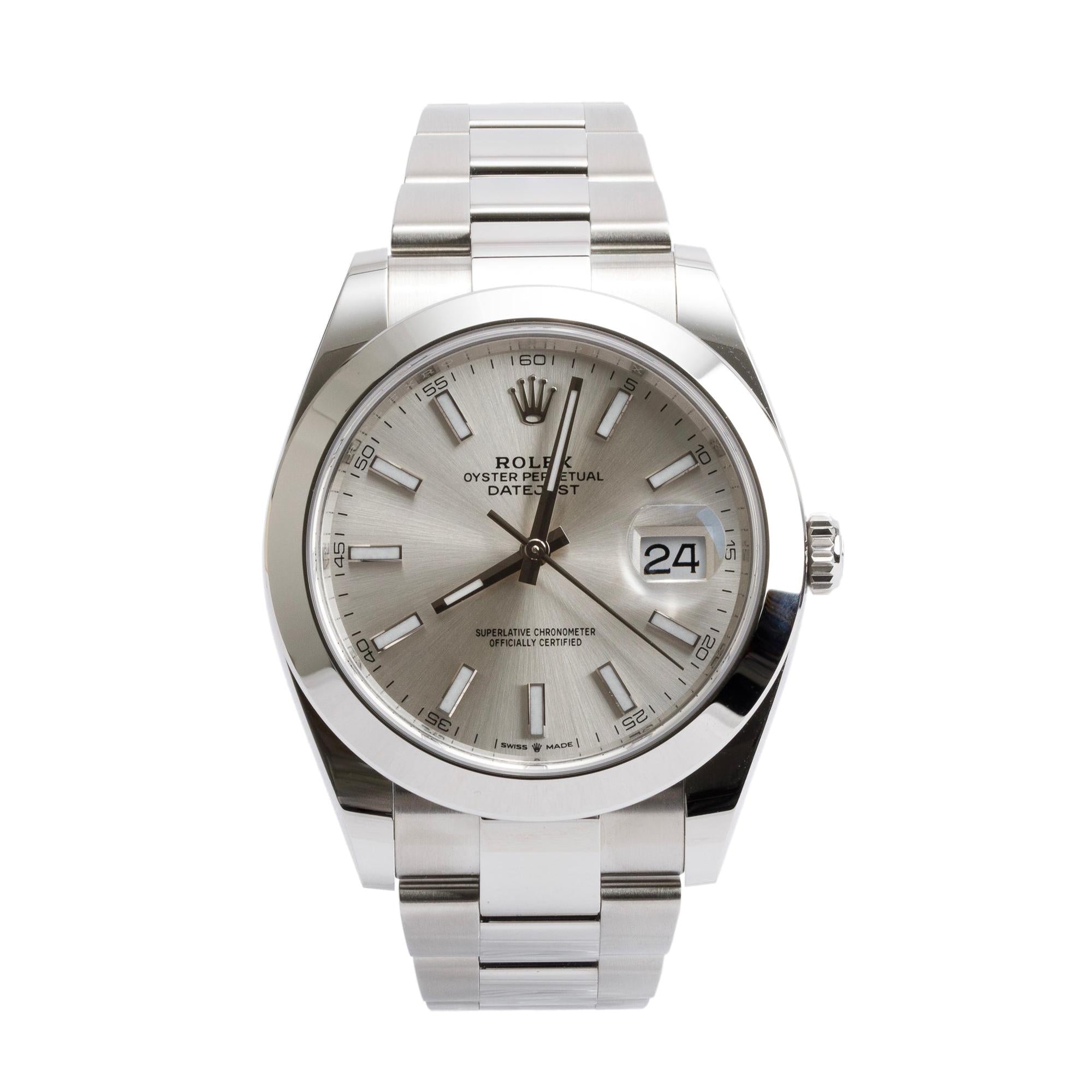 Rolex 2022 Stainless Steel Oyster Perpetual Datejust 41 MM Watch 126300 w/ Box & Papers