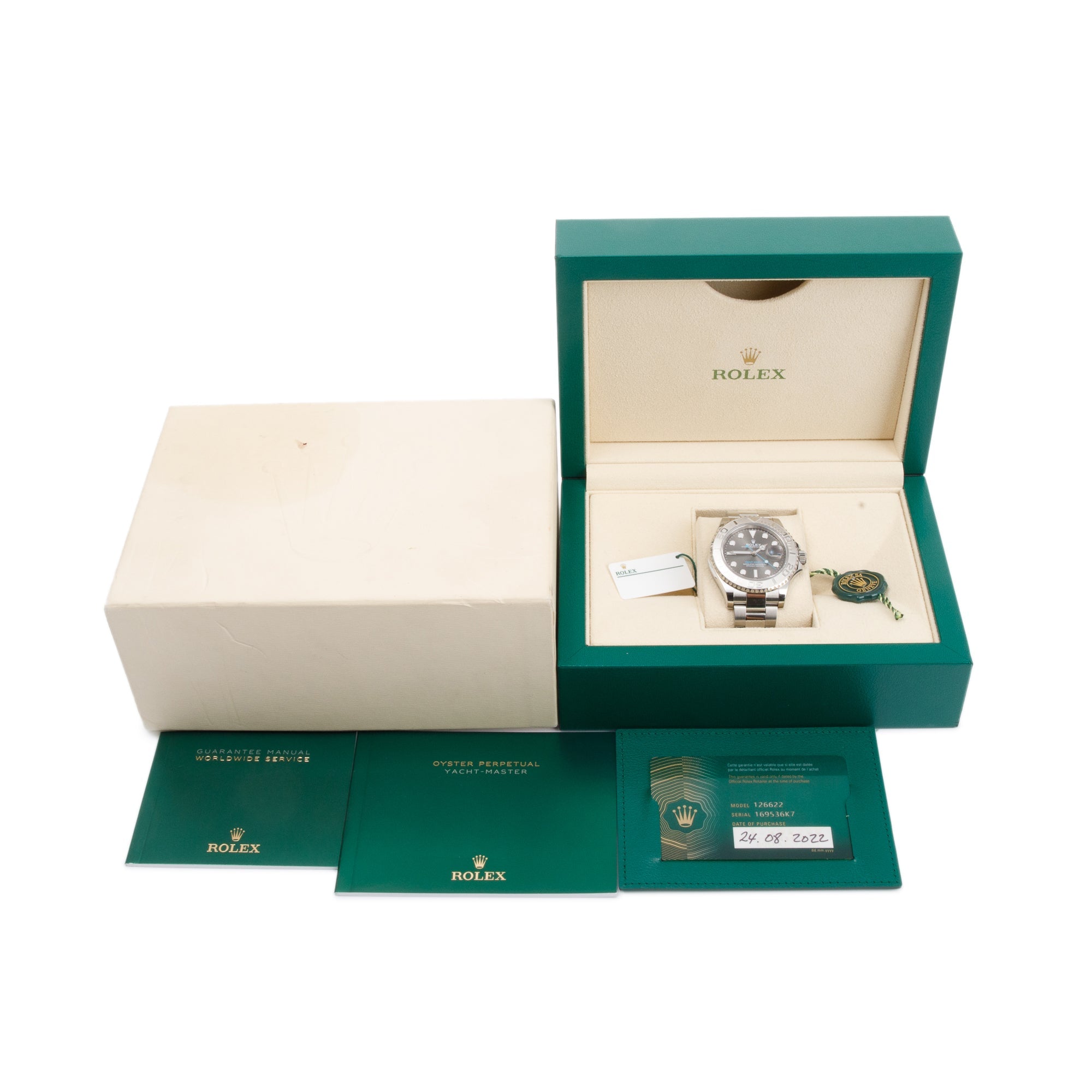 Rolex 2022 Stainless Steel Yacht-Master Date 40 MM Automatic Watch w/ Box & Papers