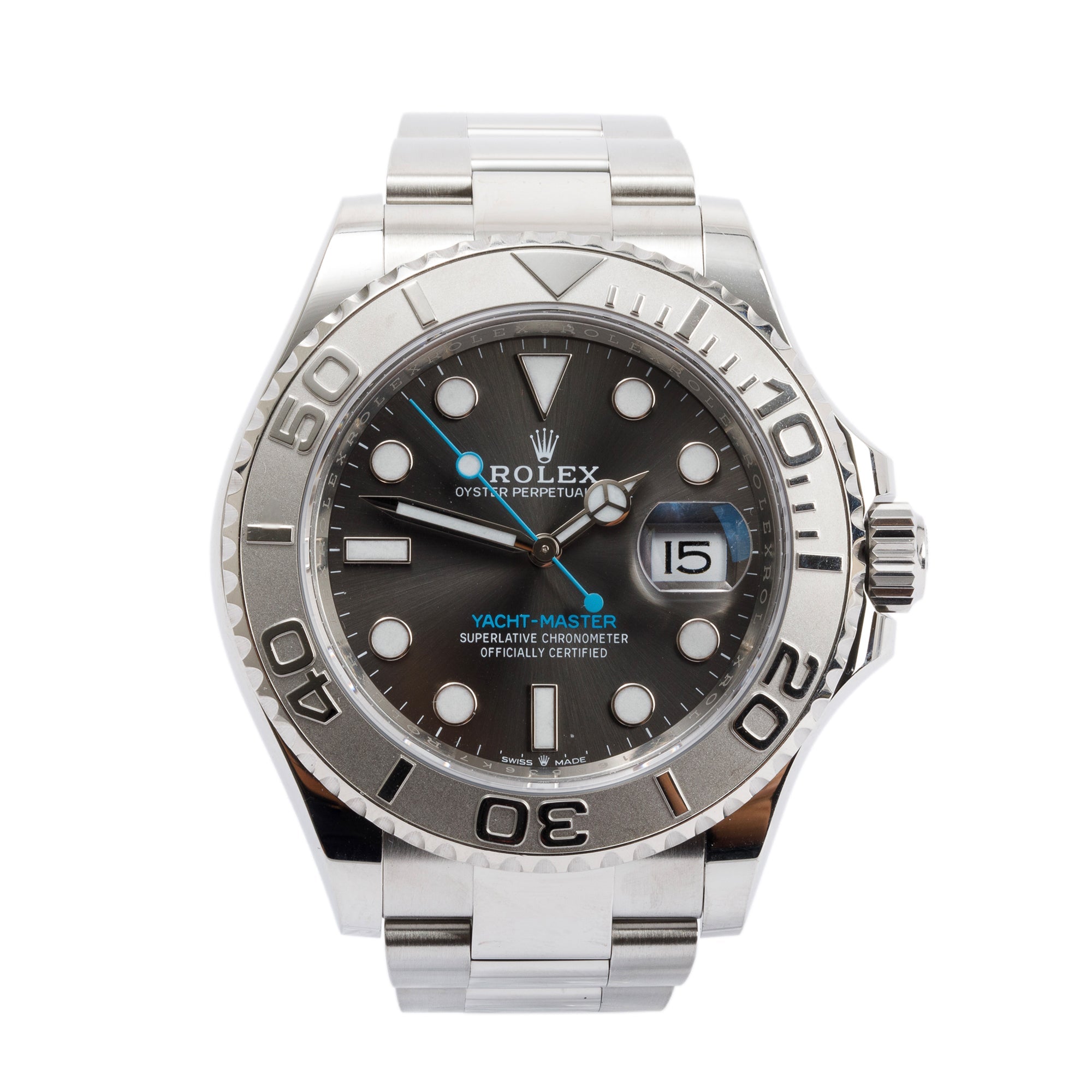 Rolex 2022 Stainless Steel Yacht-Master Date 40 MM Automatic Watch w/ Box & Papers