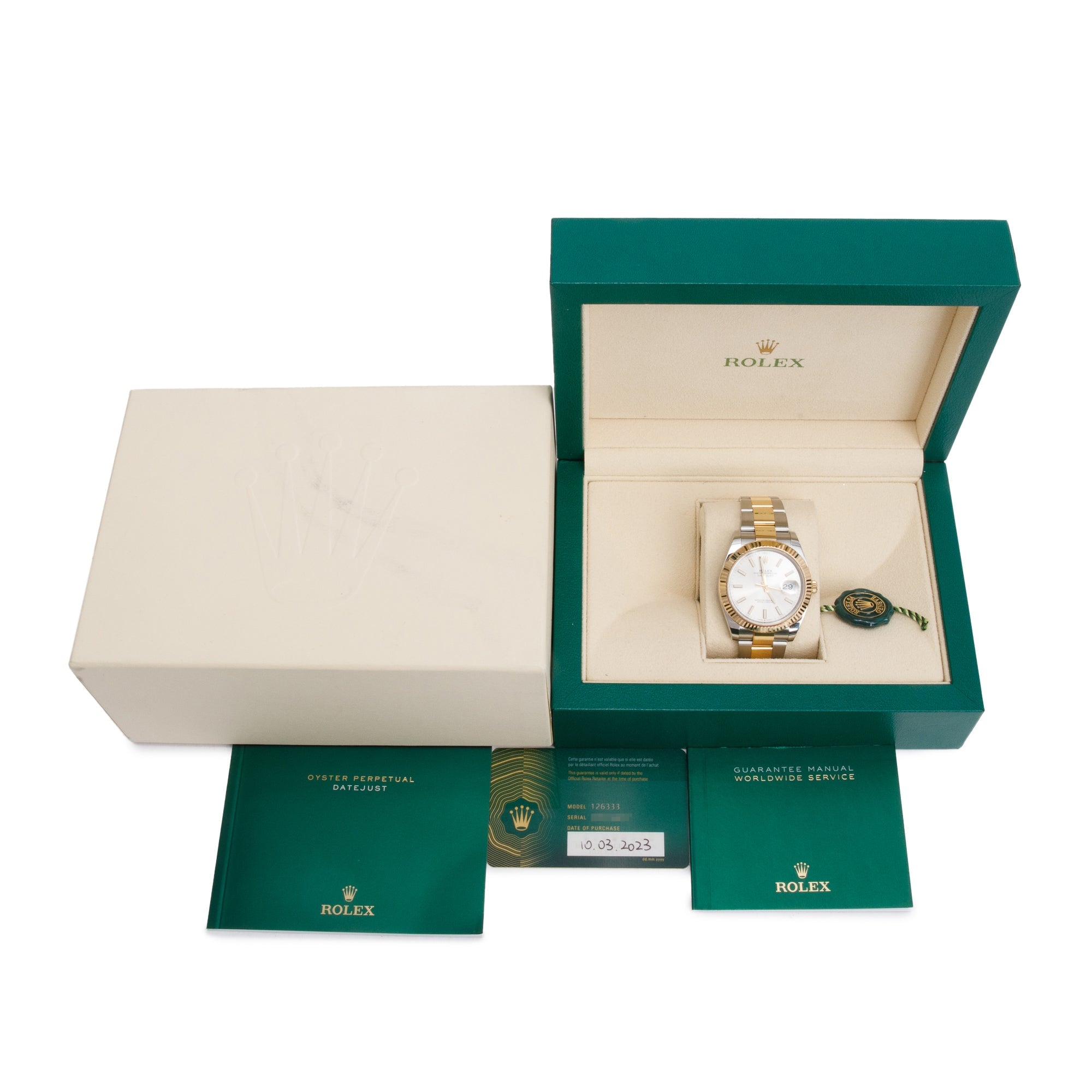 Rolex 2023 Stainless Steel & 18k Yellow Gold Oyster Perpetual Datejust 41 MM Watch 126333 w/ Box & Papers