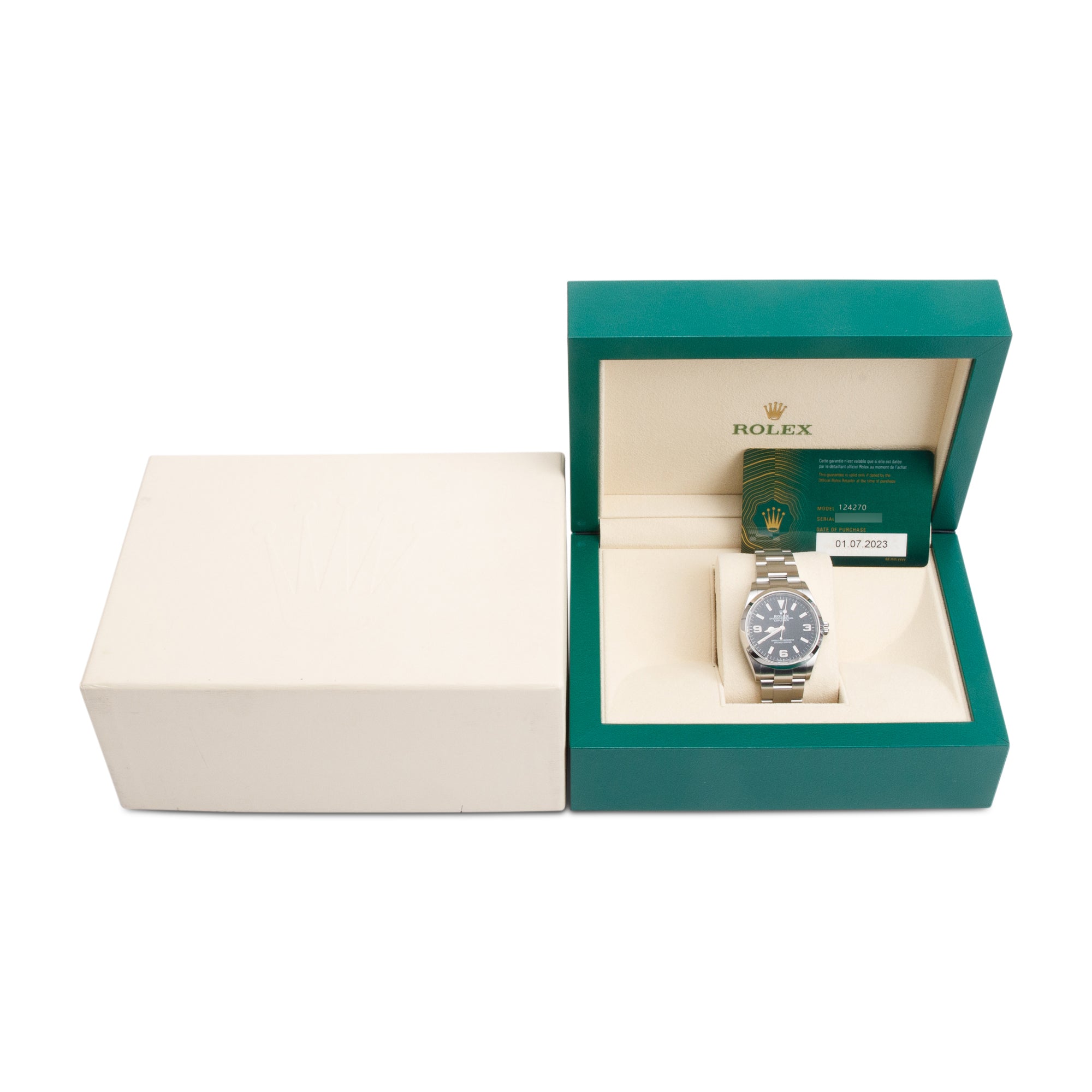 Rolex 2023 Stainless Steel Black Dial Oyster Perpetual Explorer 36 MM Watch 124270 w/ Box & Papers