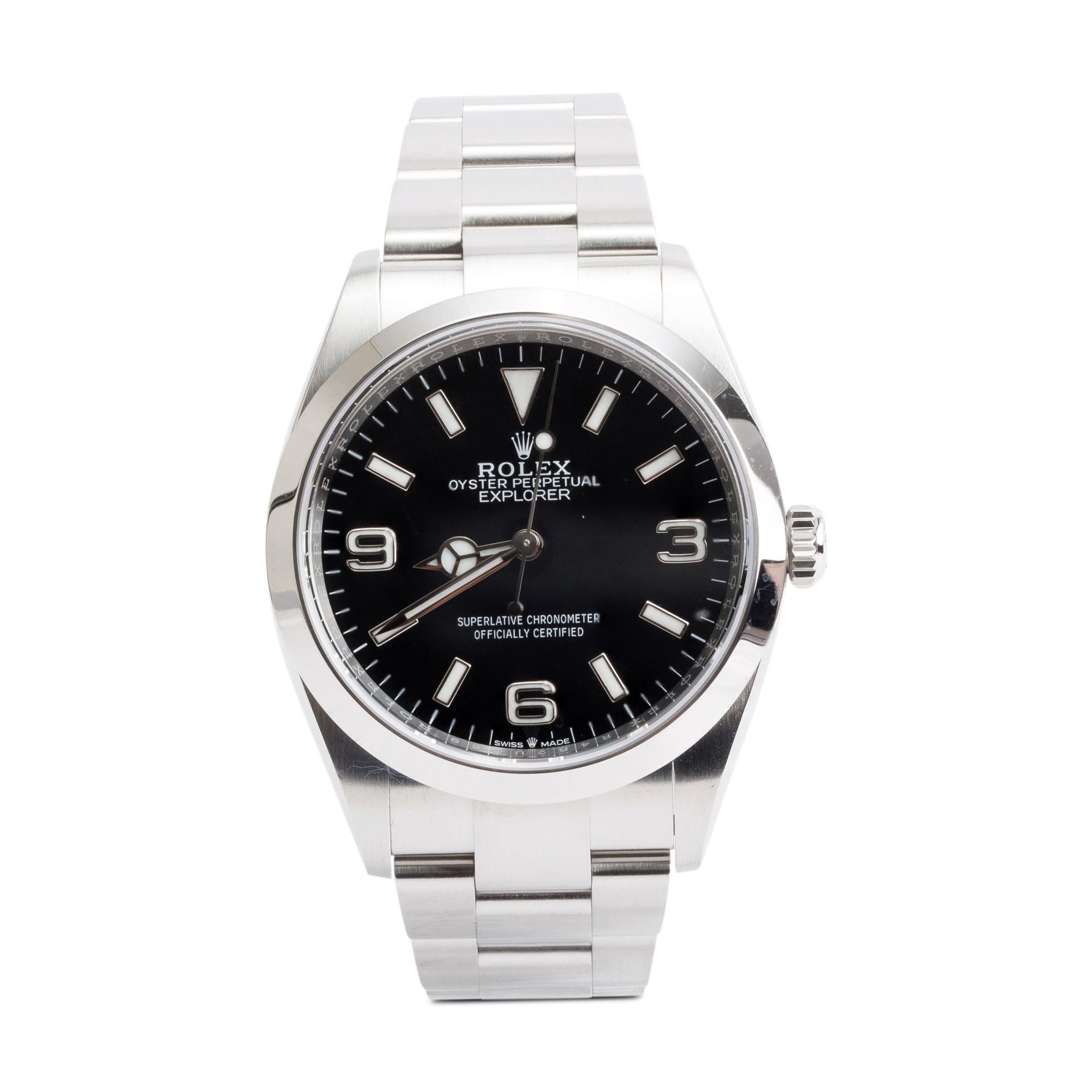 Rolex 2023 Stainless Steel Black Dial Oyster Perpetual Explorer 36 MM Watch 124270 w/ Box & Papers