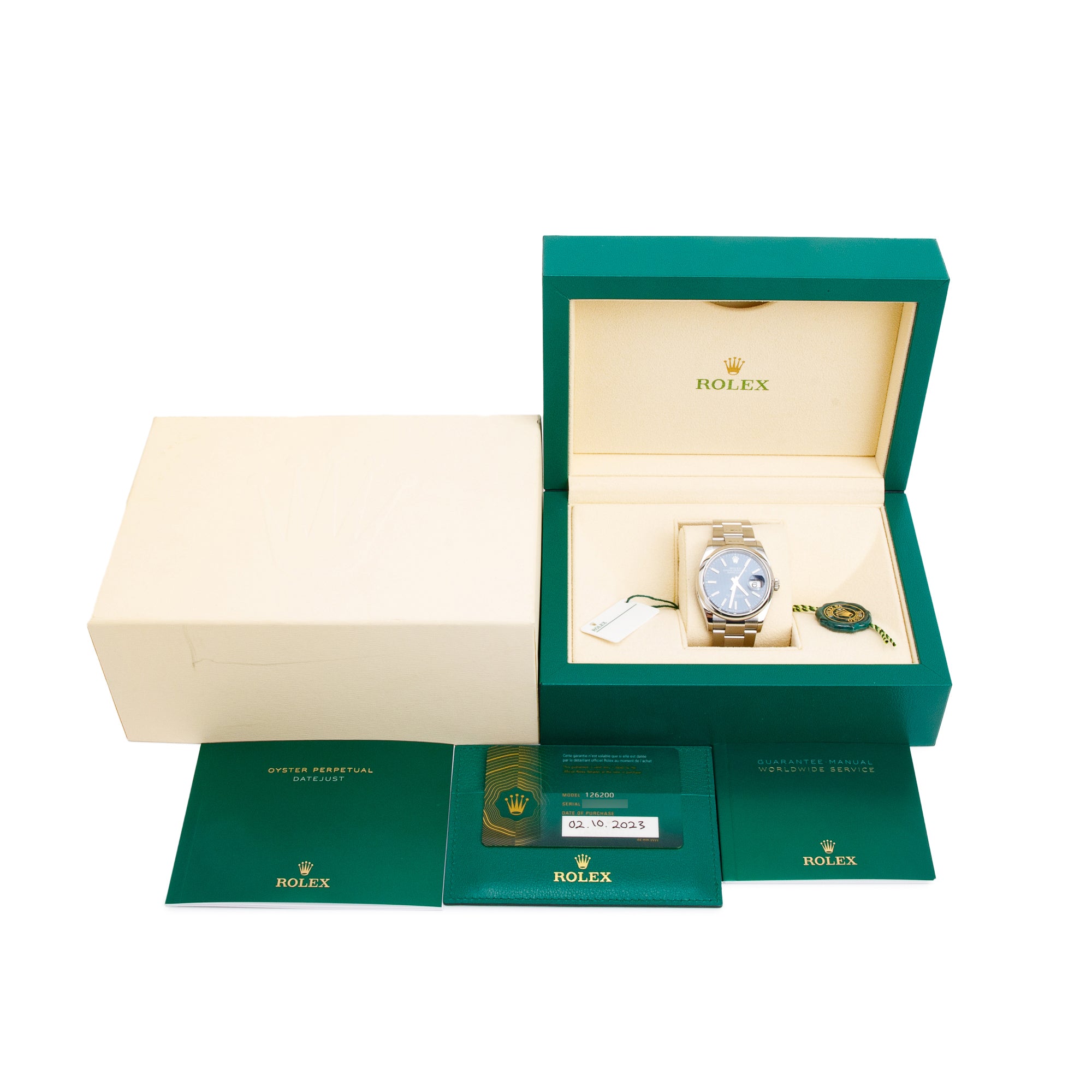 Rolex 2023 Stainless Steel Datejust 36 MM Blue Dial Automatic Watch 126200 w/ Box & Papers