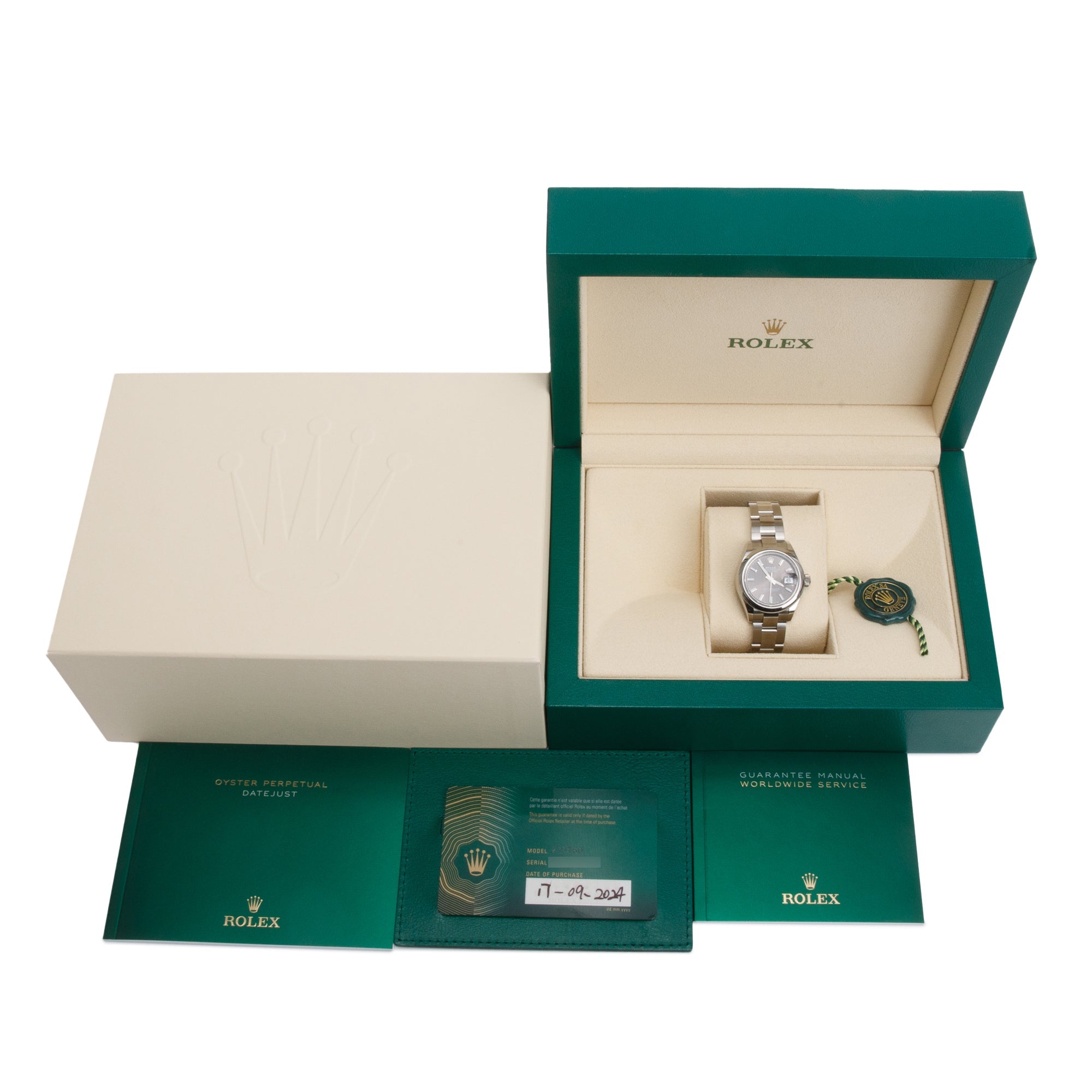 Rolex 2024 Stainless Steel Lady-Datejust 28 MM Automatic Watch Dark Grey Dial 279160 w/ Box & Papers