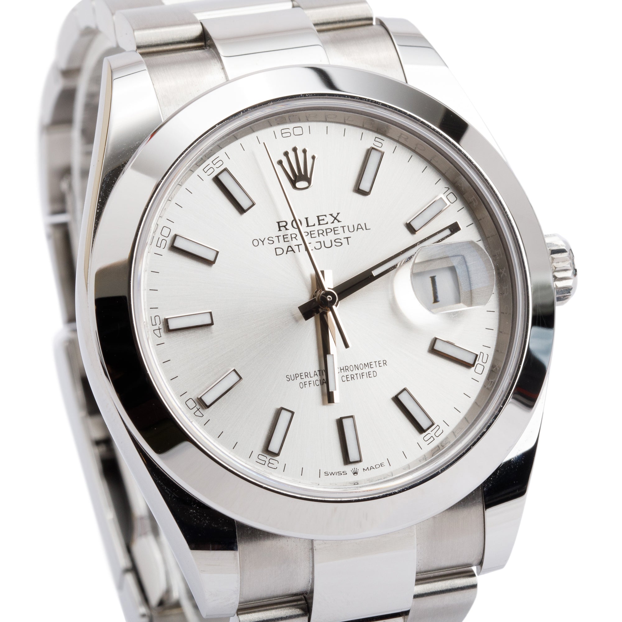 Rolex 2024 Stainless Steel Oyster Perpetual Silver Dial Datejust 41 MM Watch 126300 w/ Box & Papers