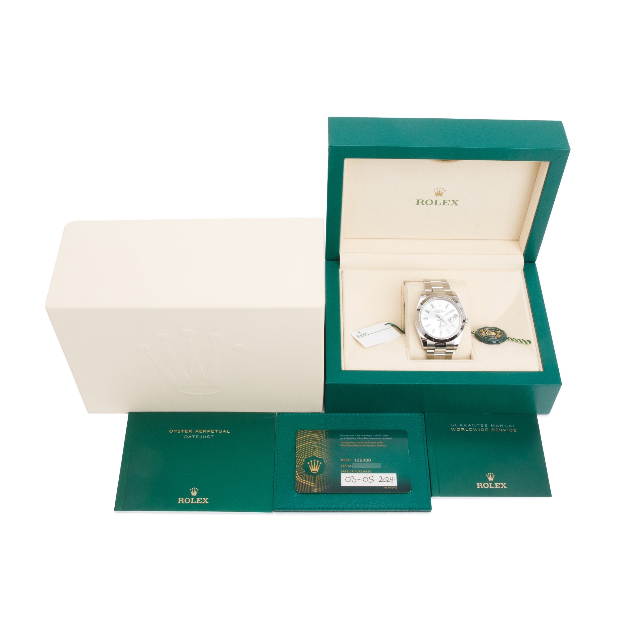 Rolex 2024 Stainless Steel Oyster Perpetual Silver Dial Datejust 41 MM Watch 126300 w/ Box & Papers