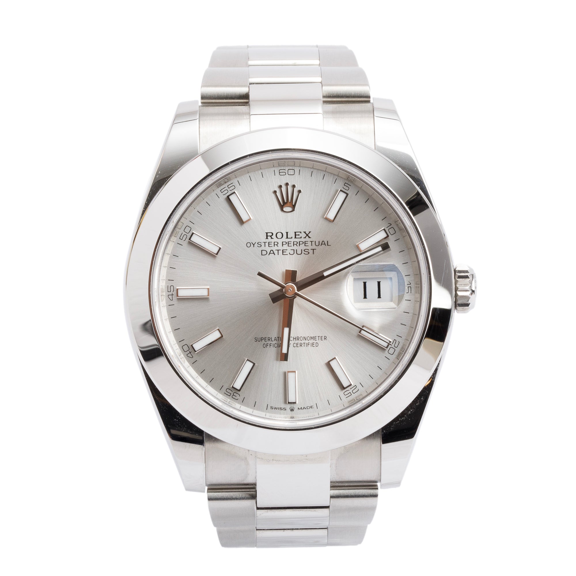 Rolex 2024 Stainless Steel Oyster Perpetual Silver Dial Datejust 41 MM Watch 126300 w/ Box & Papers