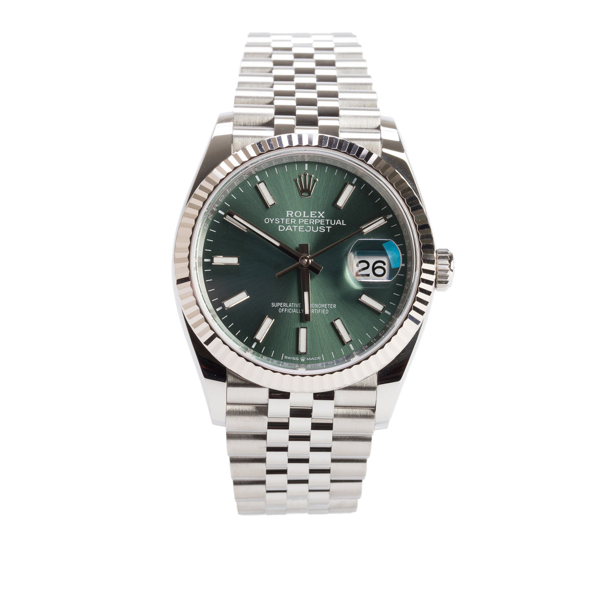 Rolex 2025 Stainless Steel Datejust 36 MM Automatic Watch Mint Green Dial 126234 w/ Papers