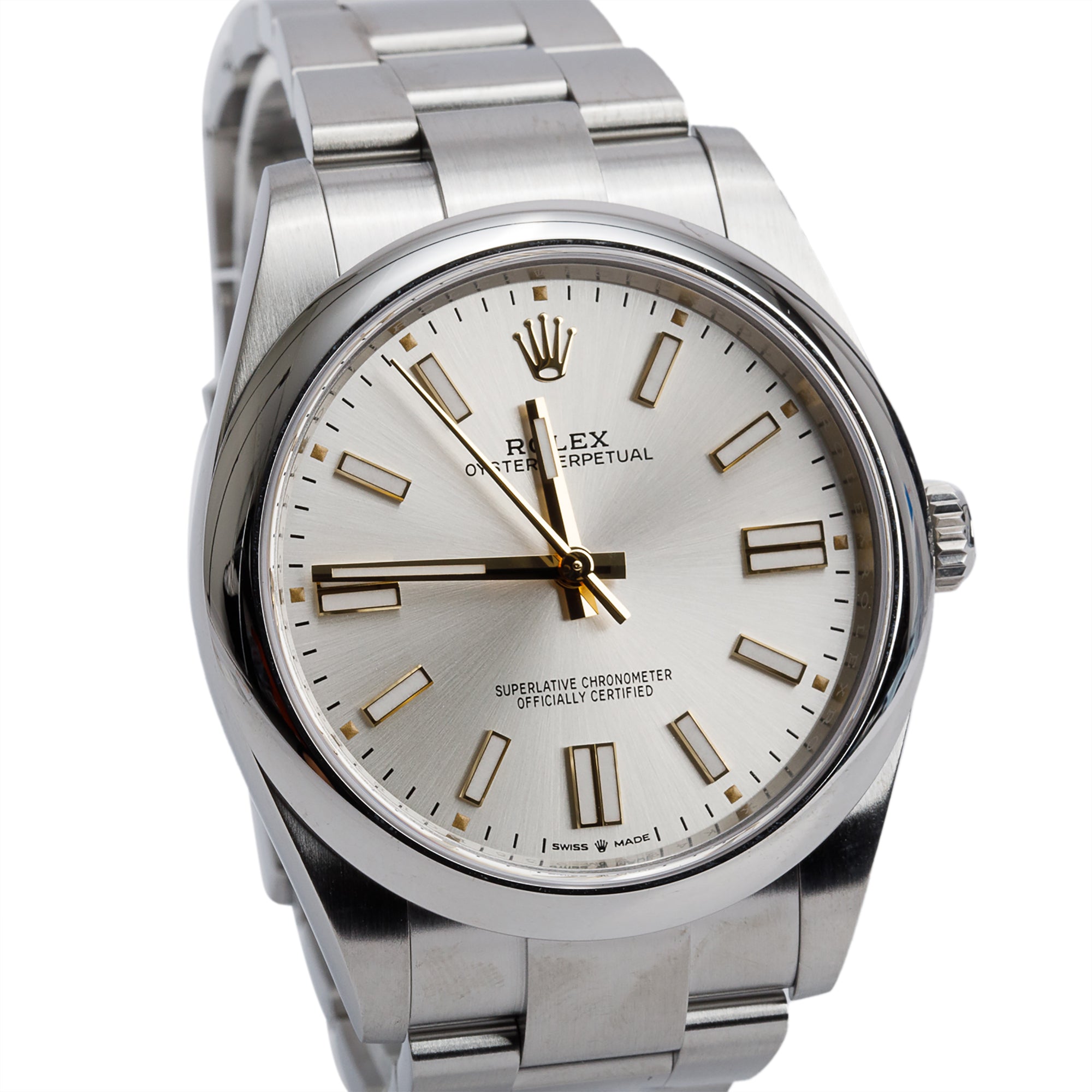 Rolex 2024 Stainless Steel Oyster Perpetual 41 MM Watch Silver Dial 124300 w/ Box, Receipt & Papers