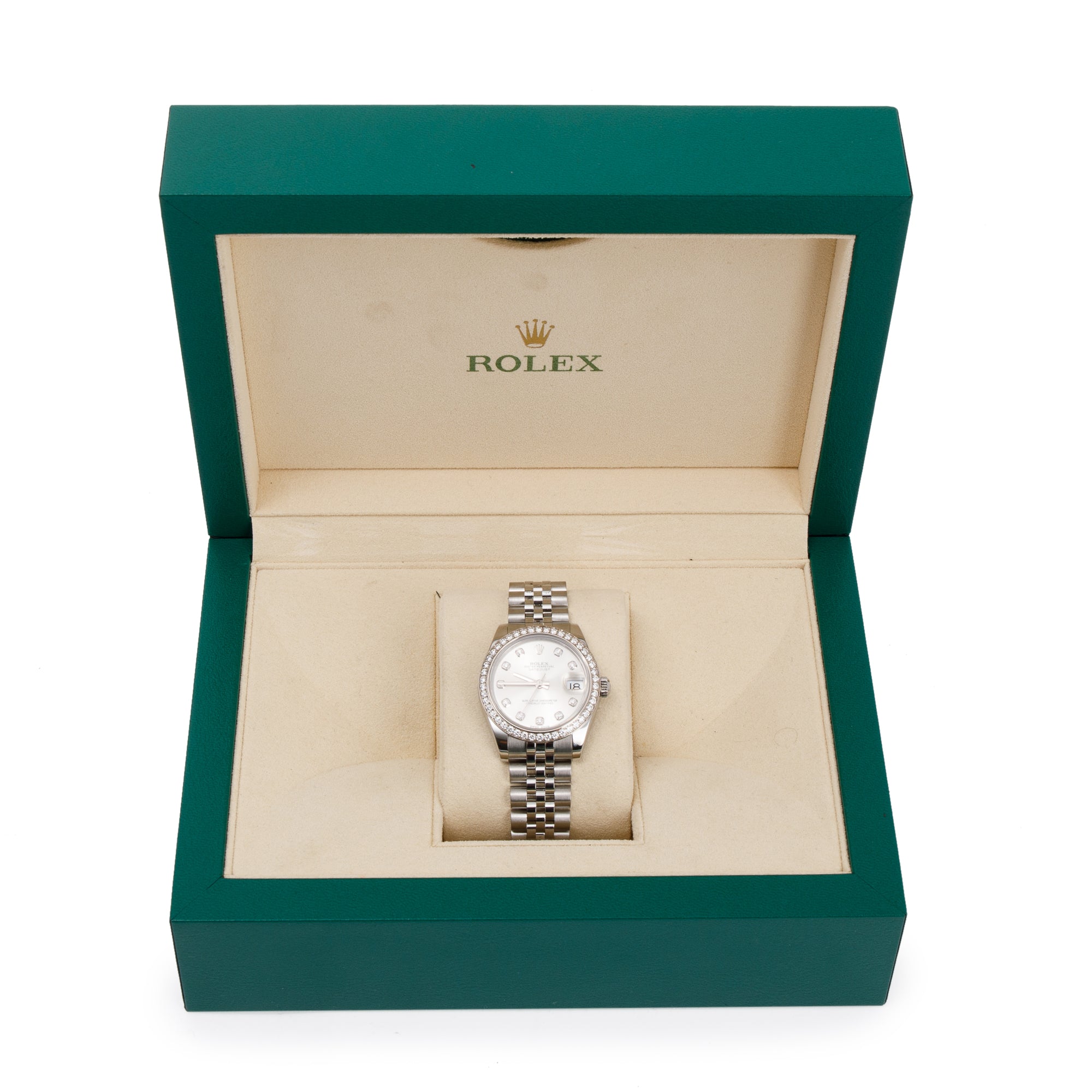 Rolex Datejust 31 mm Diamond Bezel & Diamond Dial Watch w/ Box & Papers