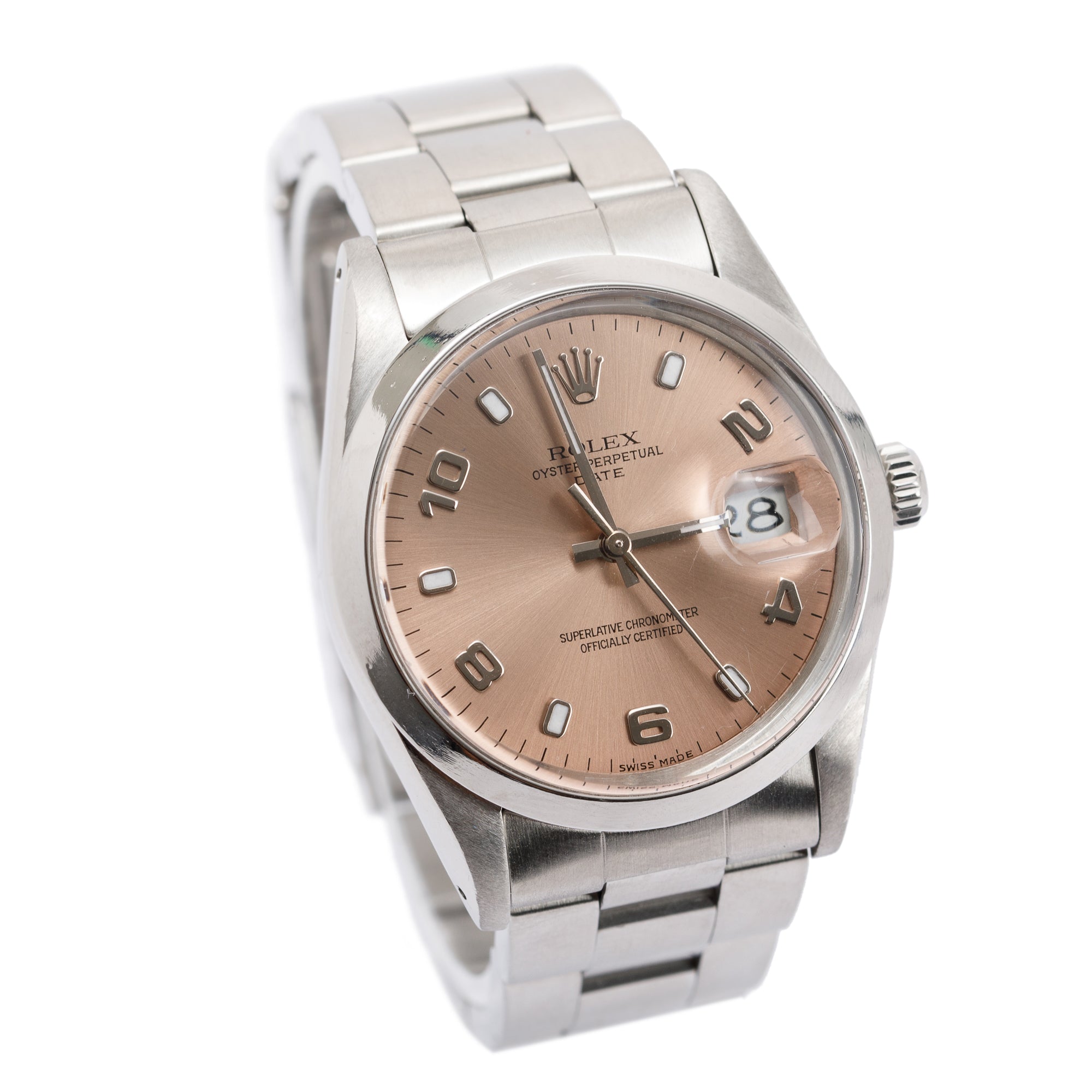 Rolex Oyster Perpetual Date 34 MM Watch w/ Service Paper