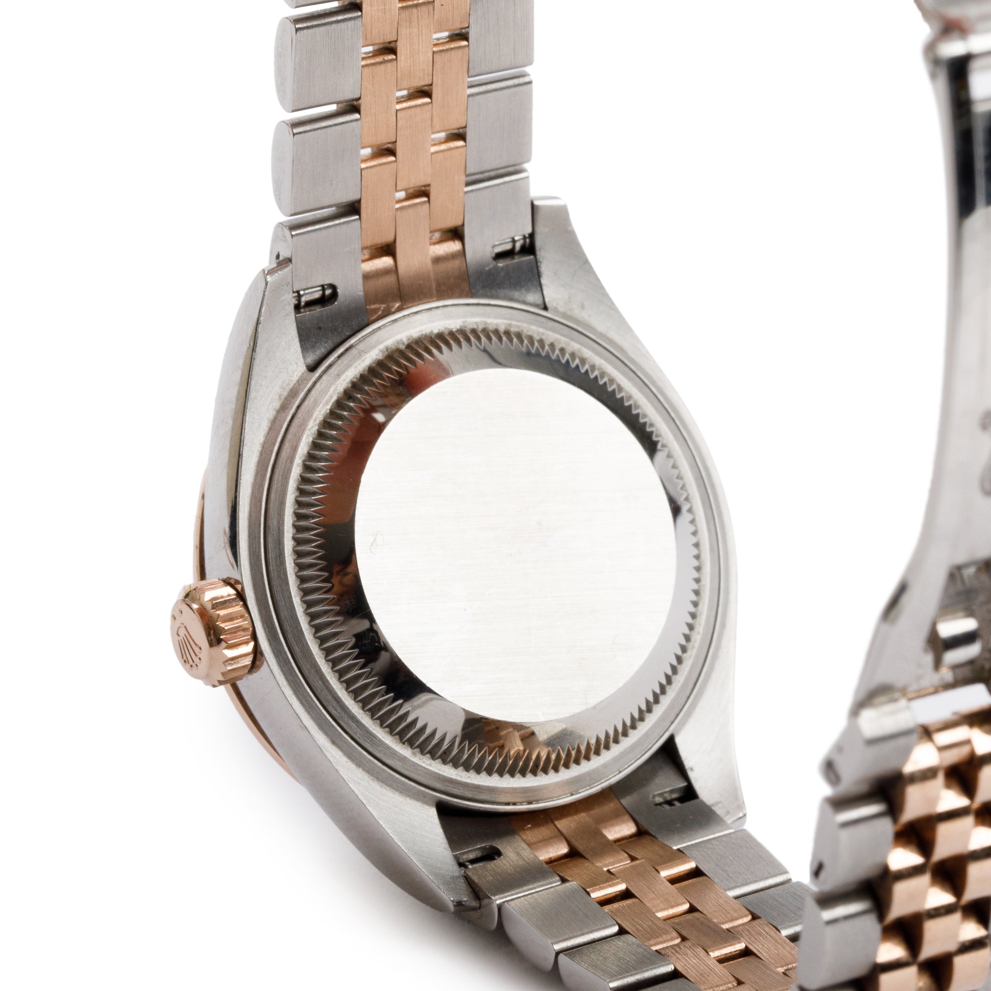 Rolex Stainless Steel & 18k Everose Gold Datejust Diamond Bezel Mother of Pearl Diamond Dial 28 MM Watch 278381