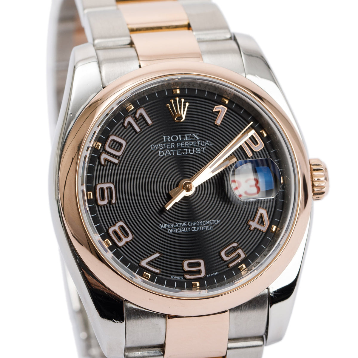 Rolex Stainless Steel & 18k Rose Gold Datejust 36 MM Watch w/ Box & Papers