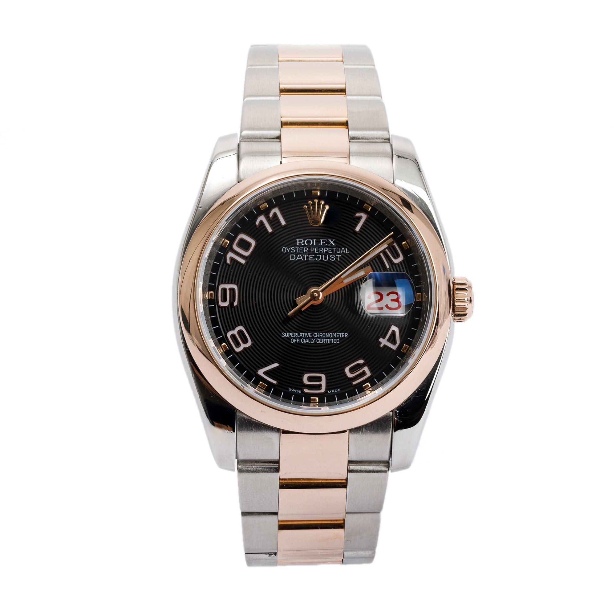 Rolex Stainless Steel & 18k Rose Gold Datejust 36 MM Watch w/ Box & Papers