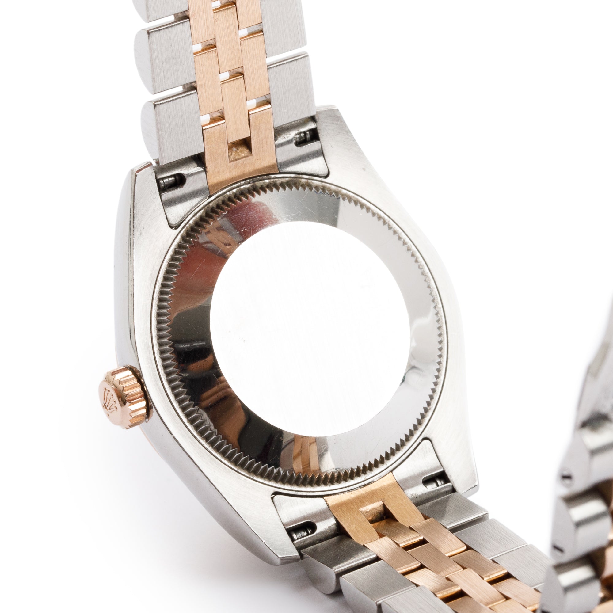 Rolex Stainless Steel & 18k Rose Gold Diamond Dial Datejust 31 MM Watch