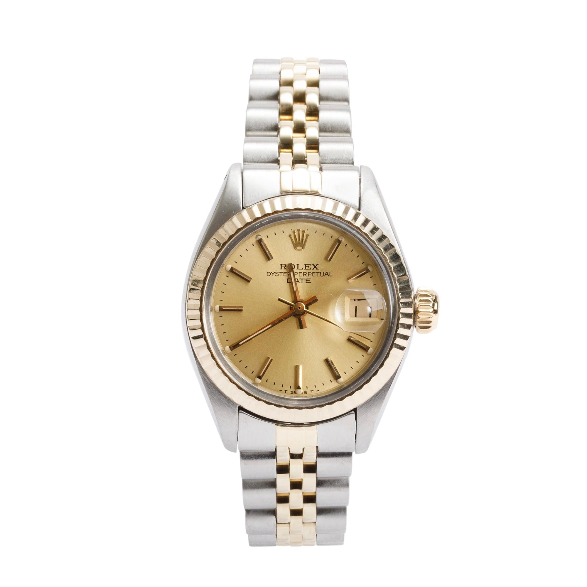 Rolex Stainless Steel & 18k Yellow Gold Date 26 MM Watch 69173