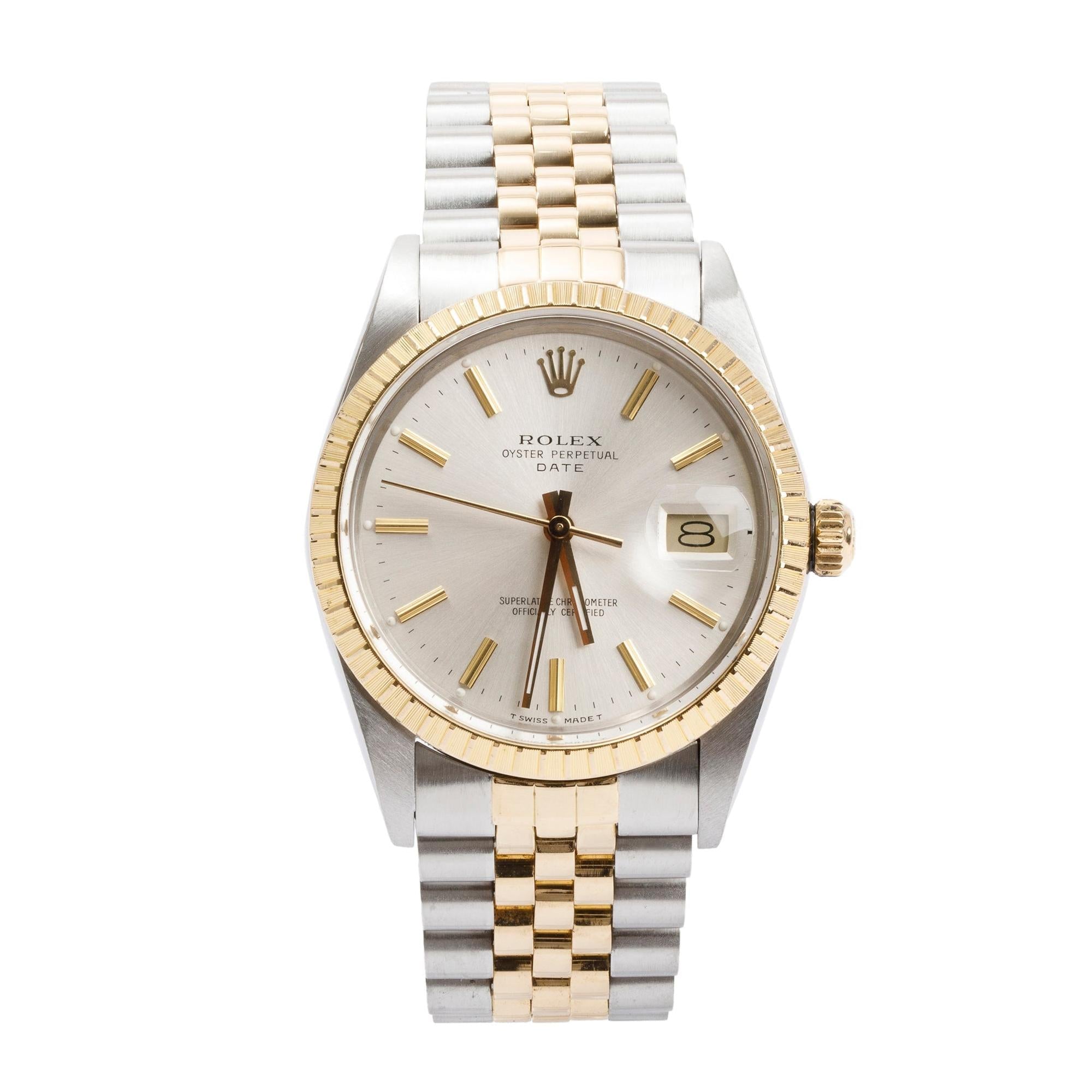 Rolex Stainless Steel & 18k Yellow Gold Date 34 MM Watch w/ Papers