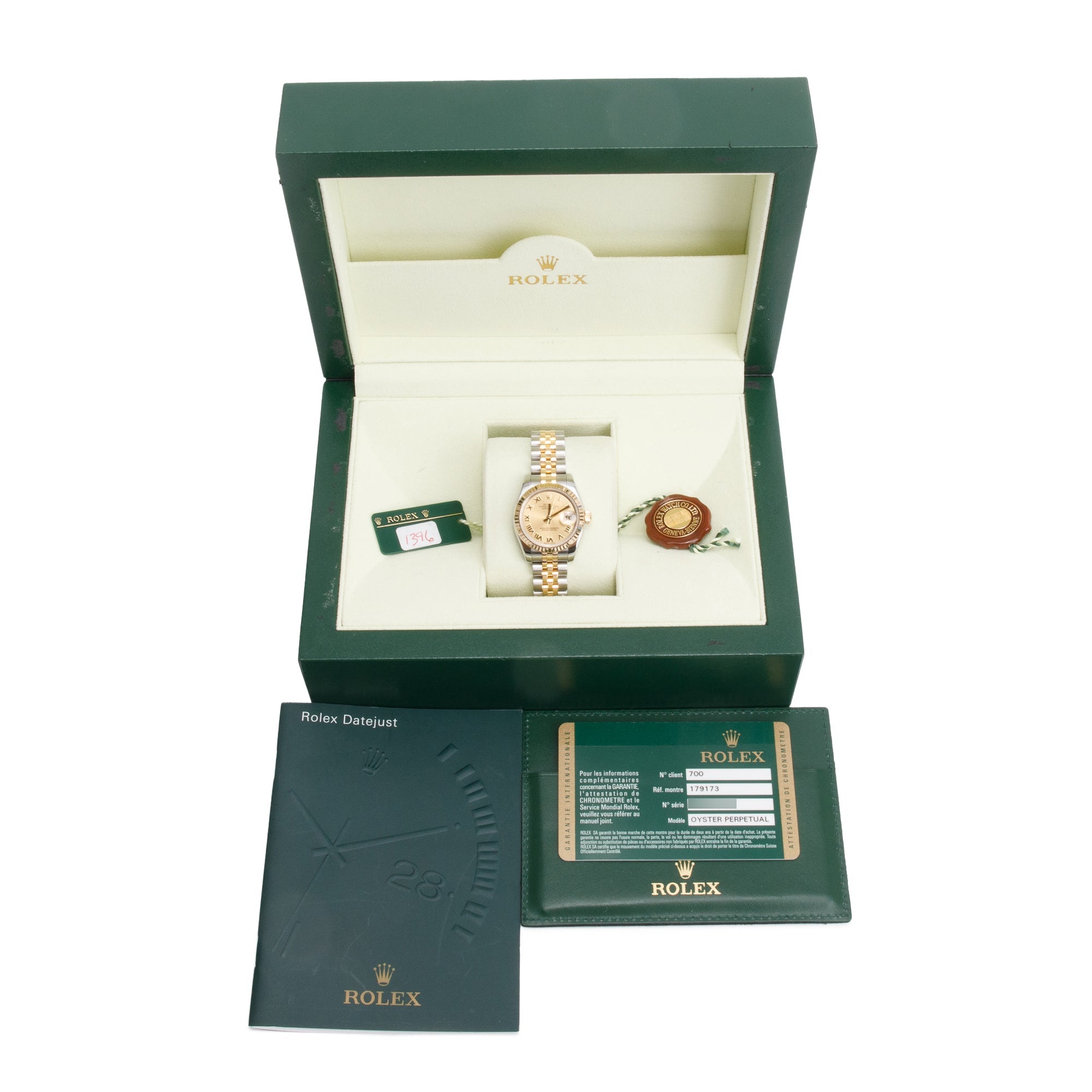 Rolex Stainless Steel & 18k Yellow Gold Datejust 26 MM Watch 179173 w/ Box & Papers