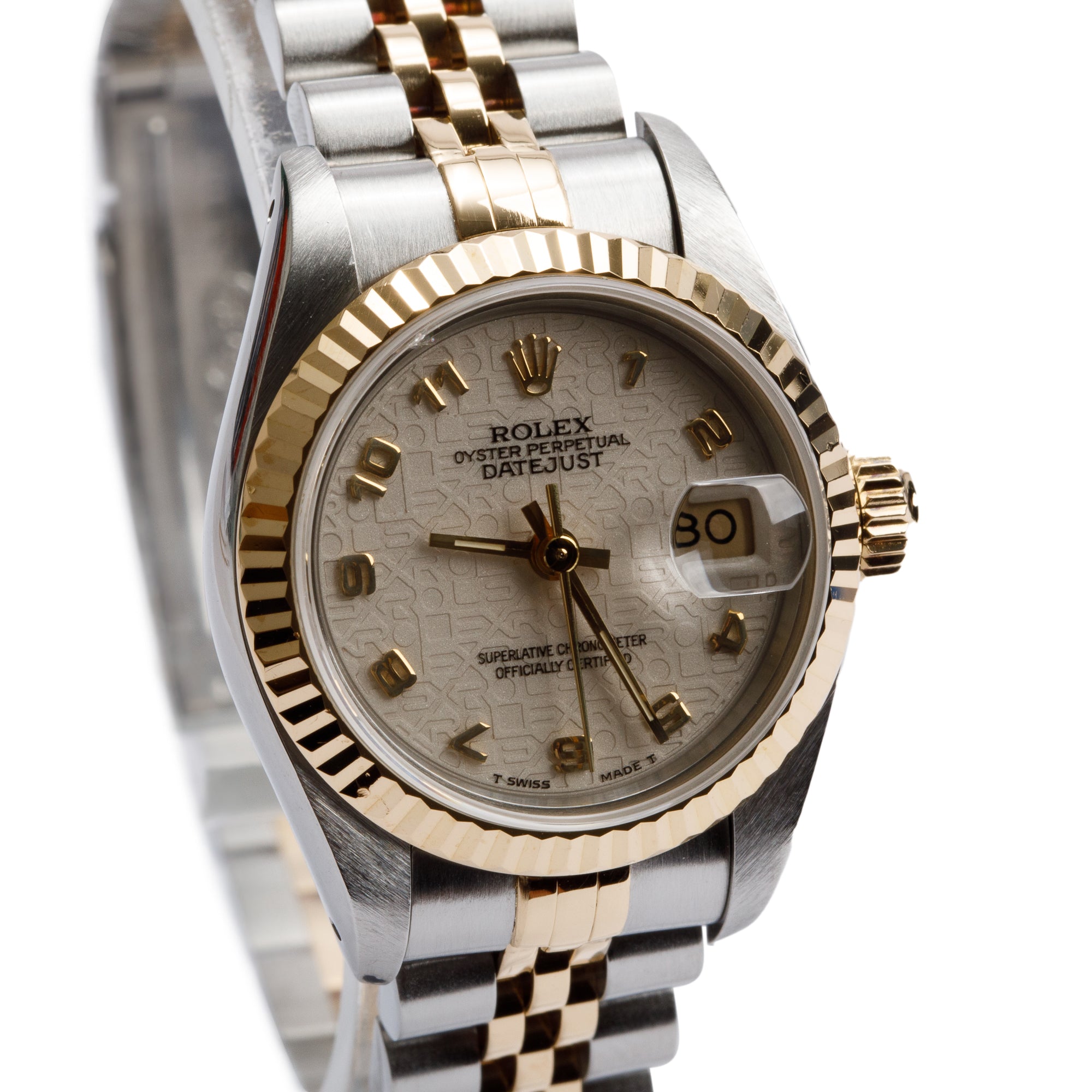 Rolex Stainless Steel & 18k Yellow Gold Datejust 26 MM Watch 69173 w/ Box & Papers