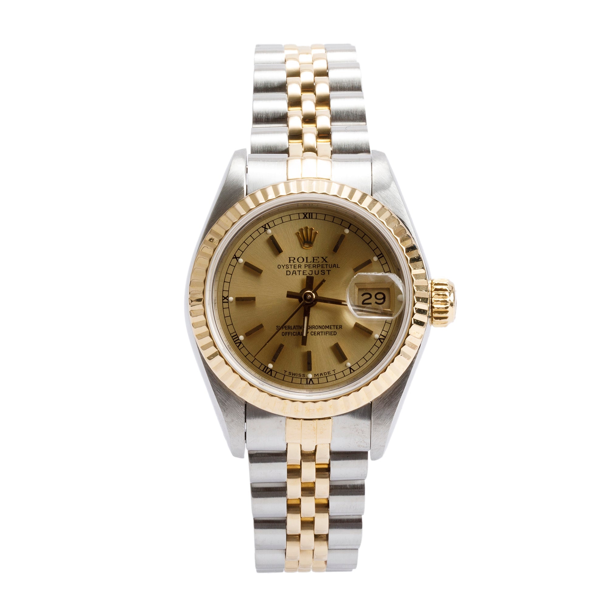 Rolex Stainless Steel & 18k Yellow Gold Datejust 26 MM Watch 69173