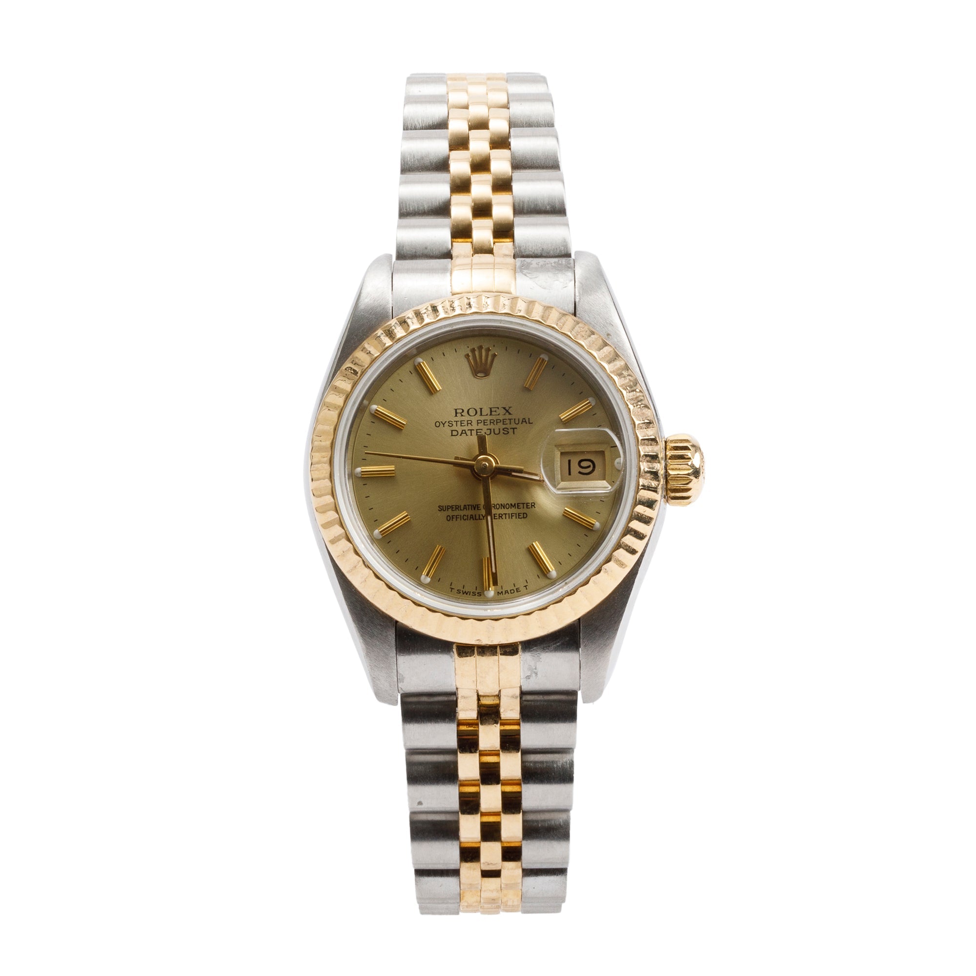 Rolex Stainless Steel & 18k Yellow Gold Datejust 26 MM Watch 69173