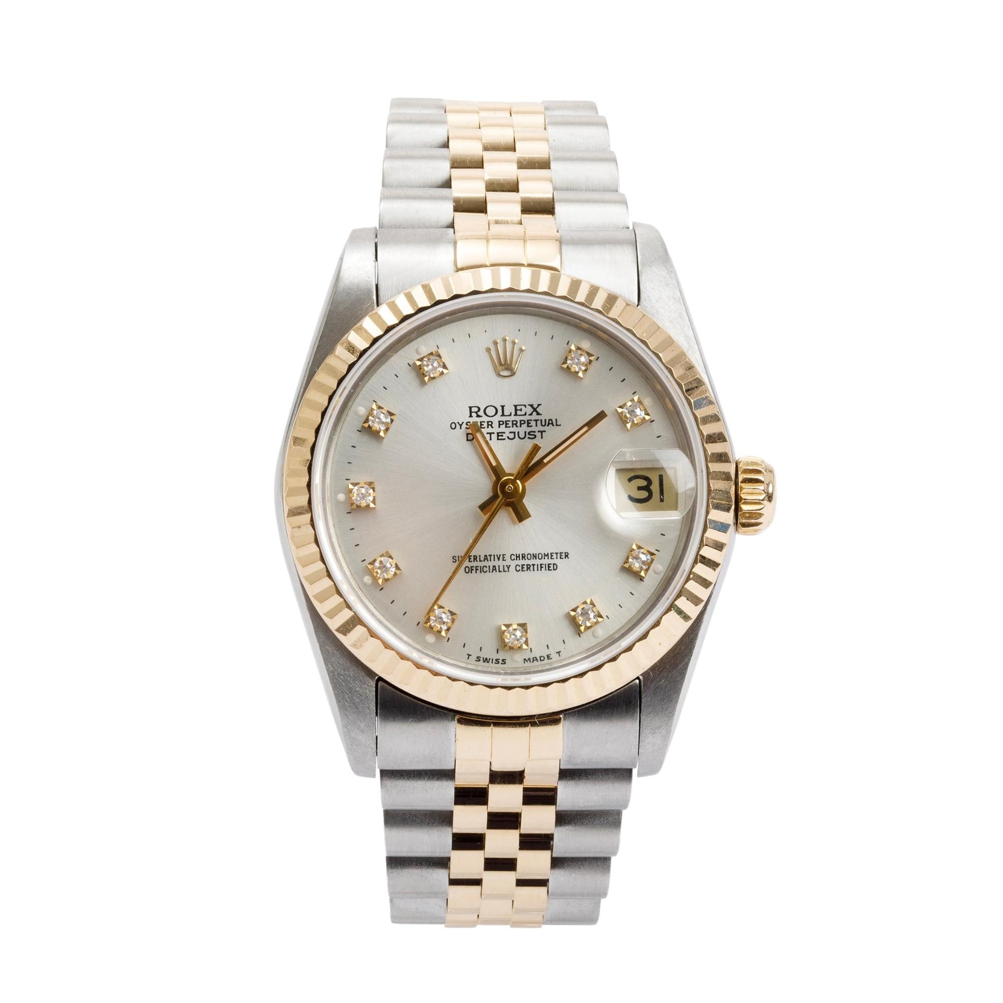 Rolex Stainless Steel & 18k Yellow Gold Datejust 31 MM Watch w/ Box