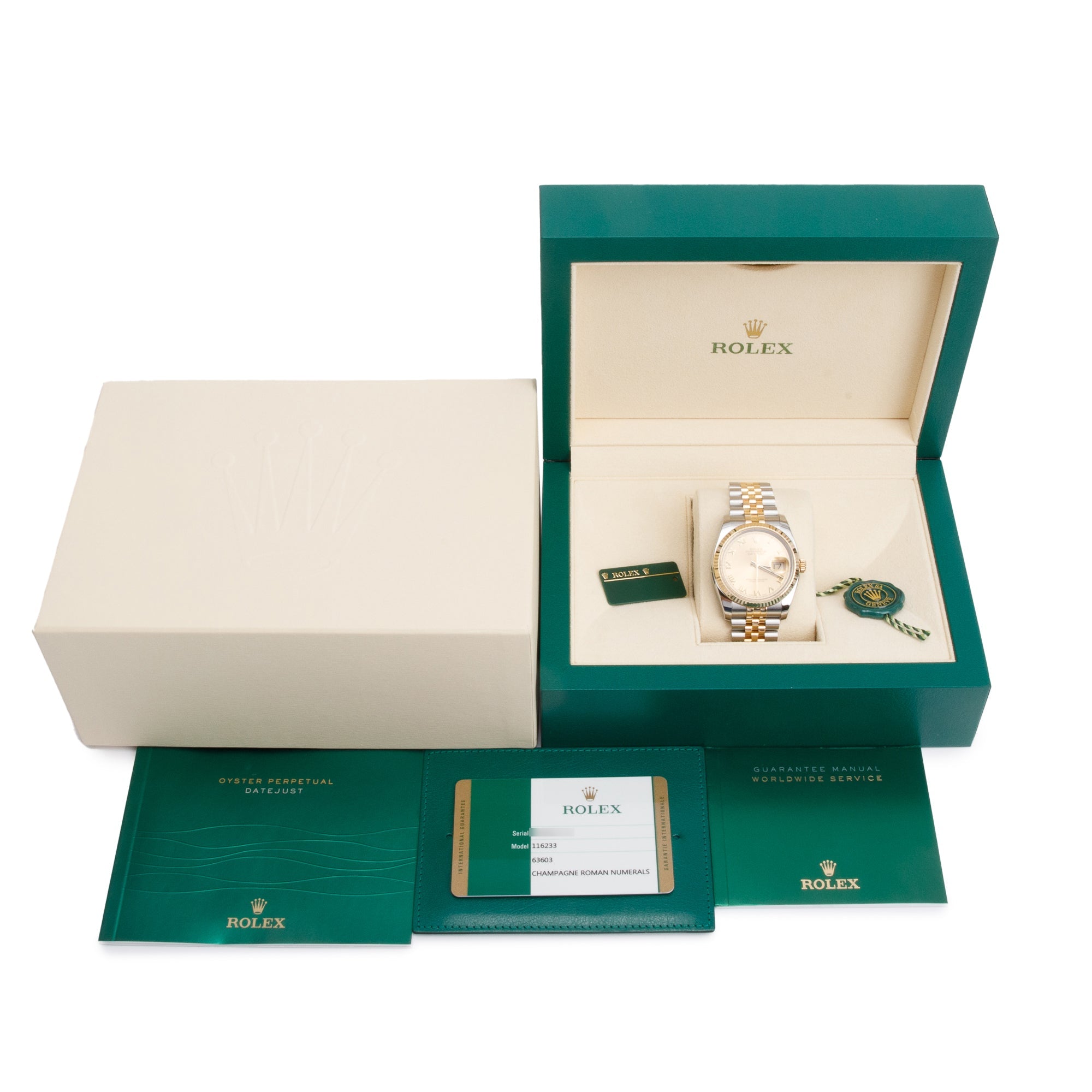 Rolex Stainless Steel & 18k Yellow Gold Datejust 36 MM Watch 116233 w/ Box & Papers